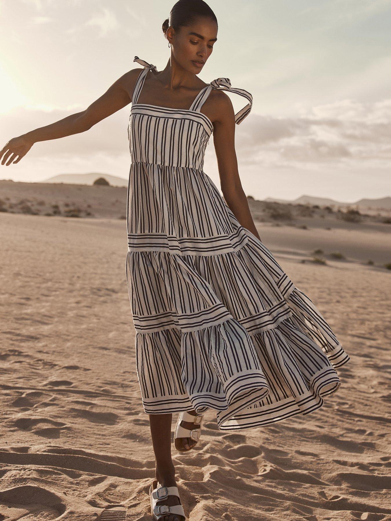 mint-velvet-tie-strap-stripe-midi-dress