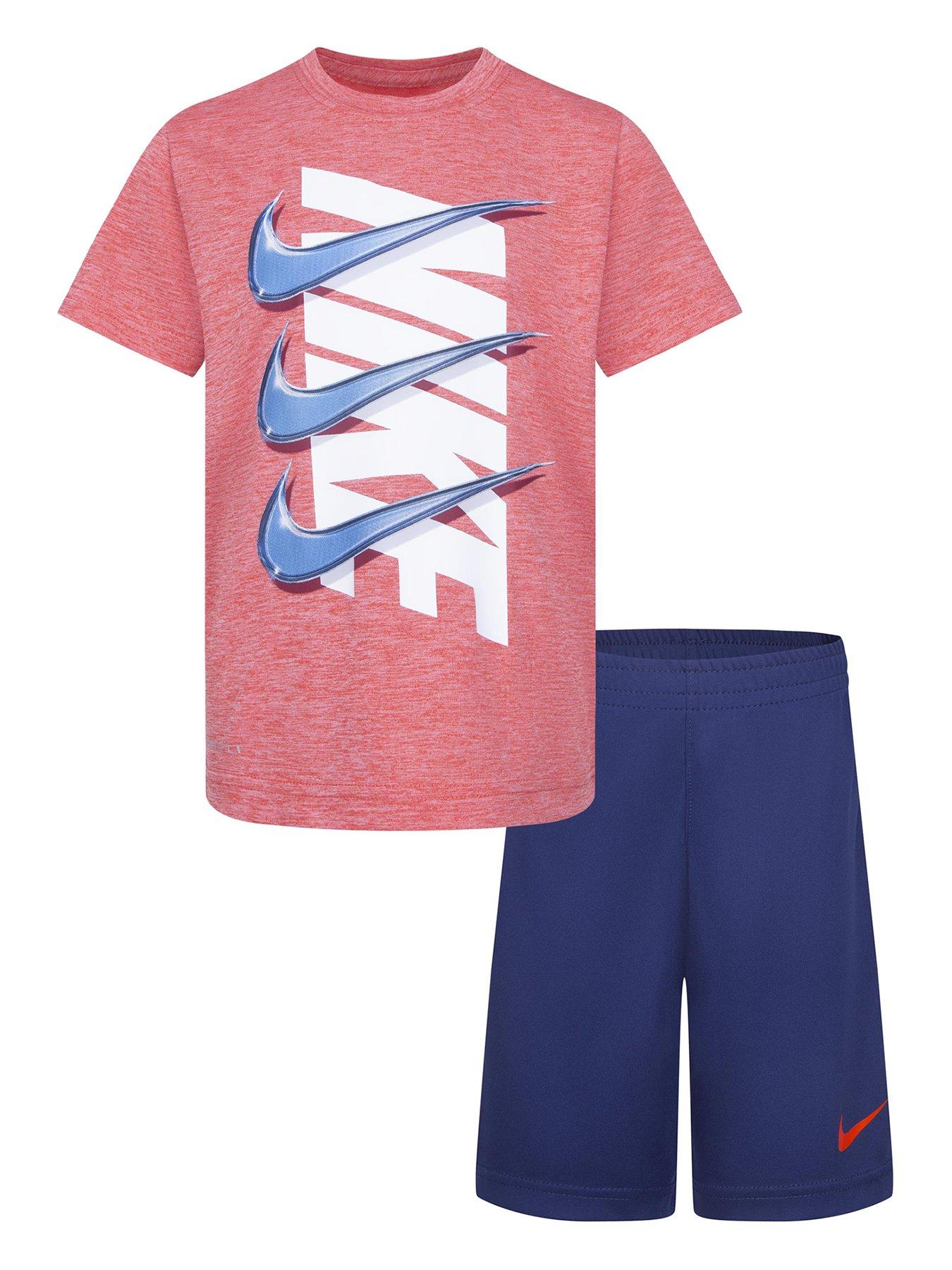 undefined Kids Boys Dropset T-shirt And Short Set - Navy