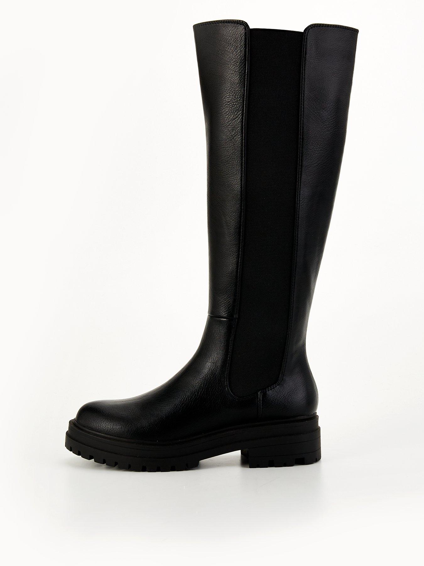 v-by-very-flat-chunky-knee-boot-with-gusset-blackfront