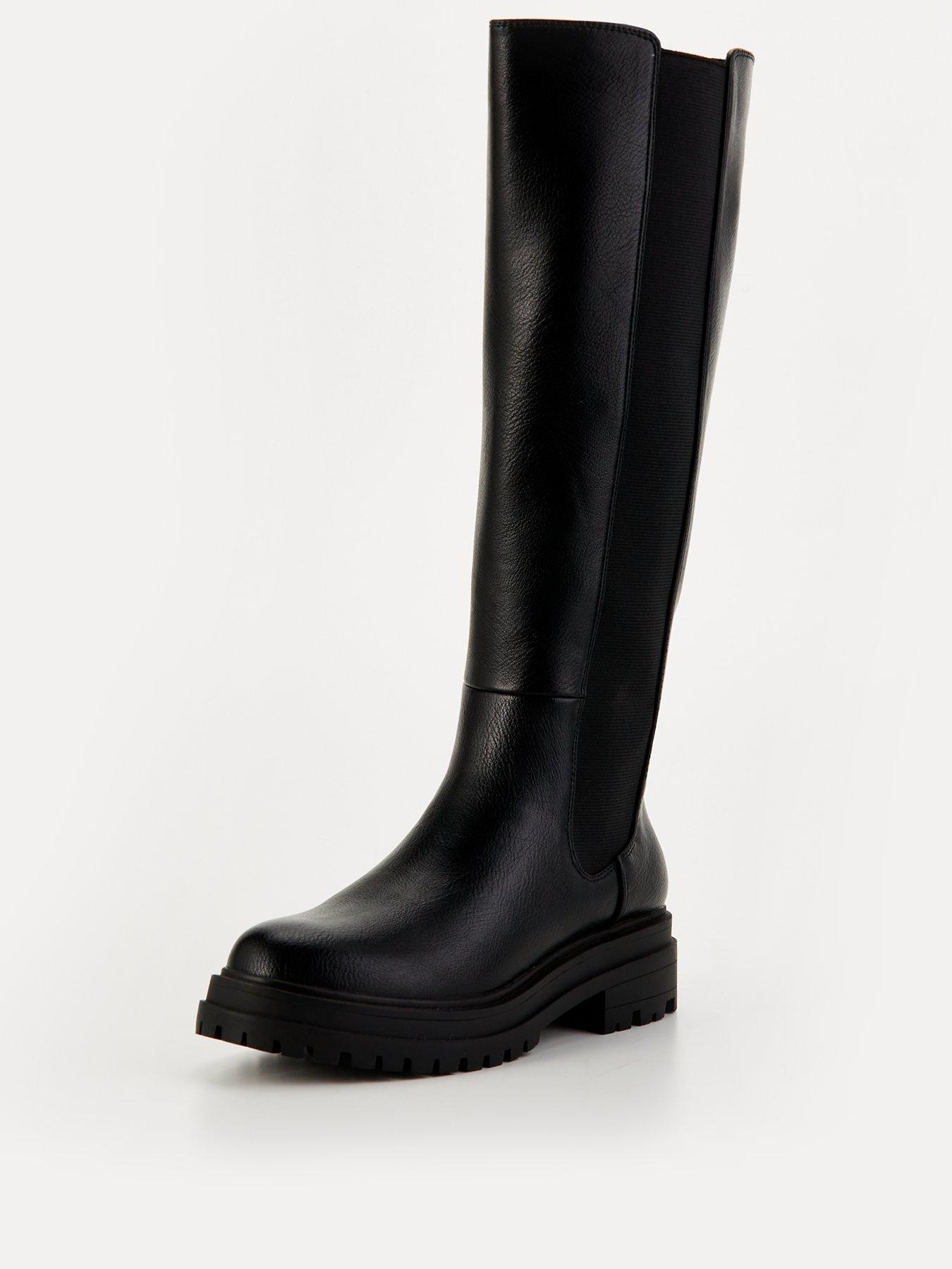 v-by-very-flat-chunky-knee-boot-with-gusset-blackstillFront