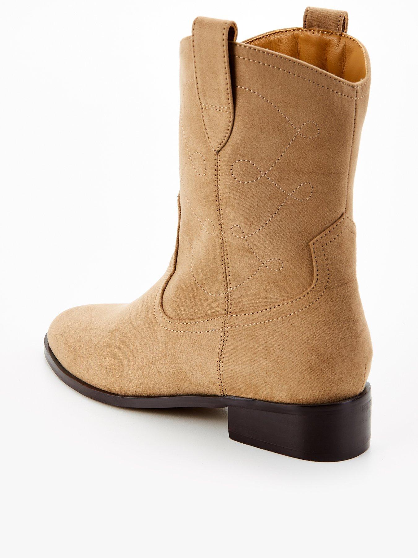 Image 3 of 7 of V by Very Flat Western Ankle Boot - Taupe