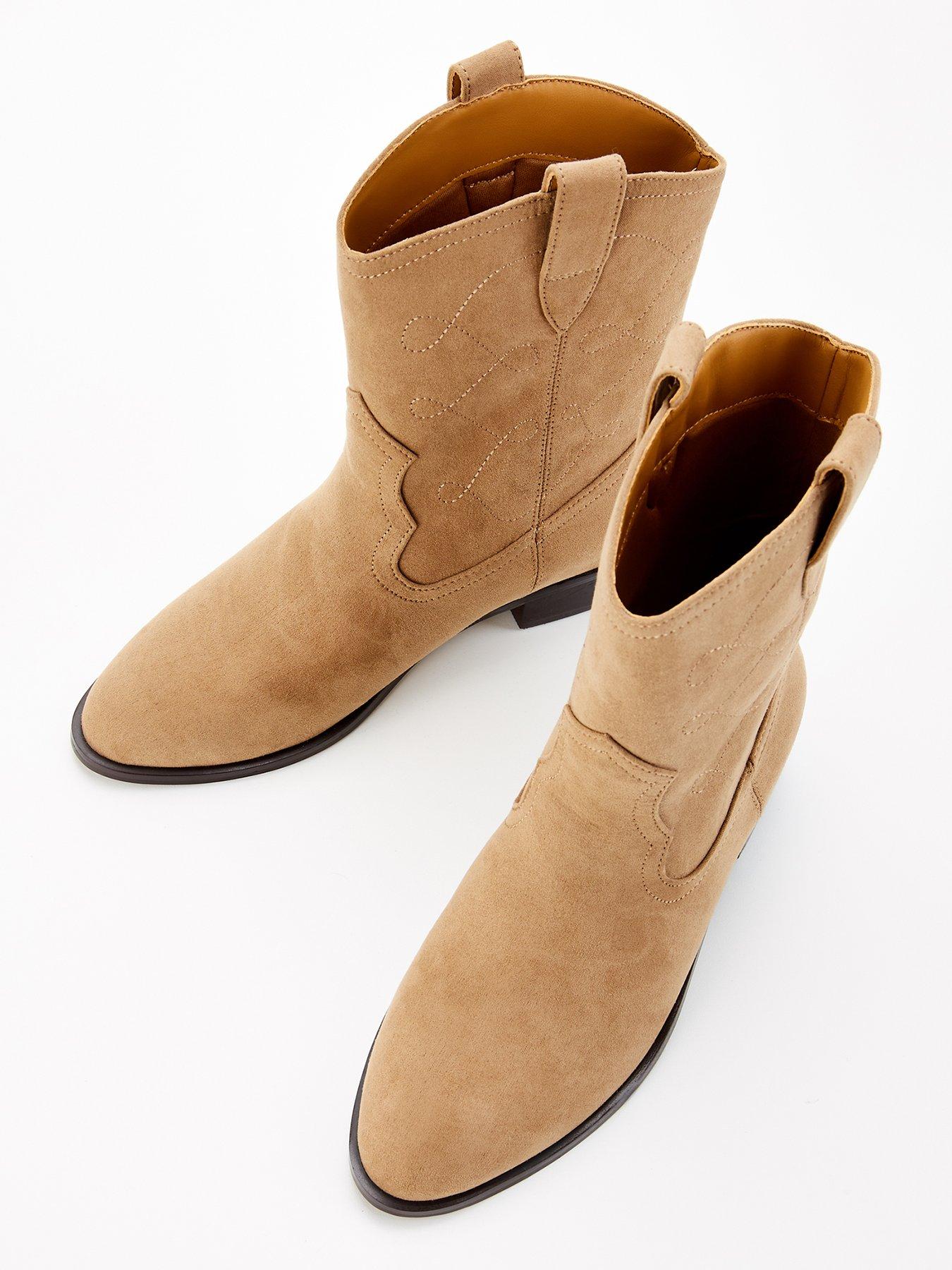 Image 4 of 7 of V by Very Flat Western Ankle Boot - Taupe