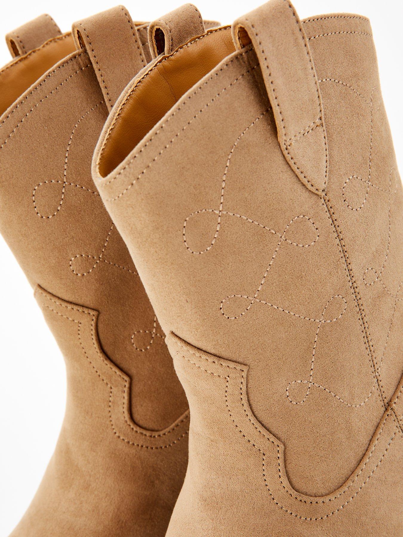 Image 6 of 7 of V by Very Flat Western Ankle Boot - Taupe