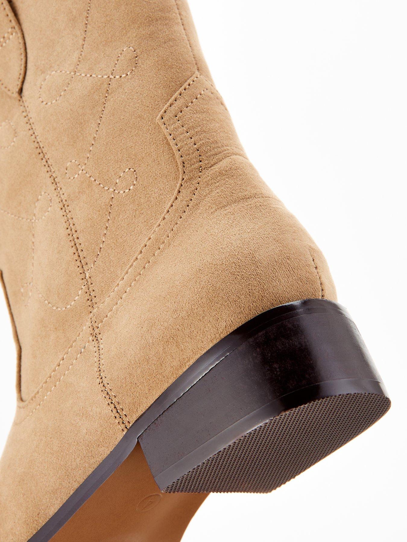 Image 7 of 7 of V by Very Flat Western Ankle Boot - Taupe