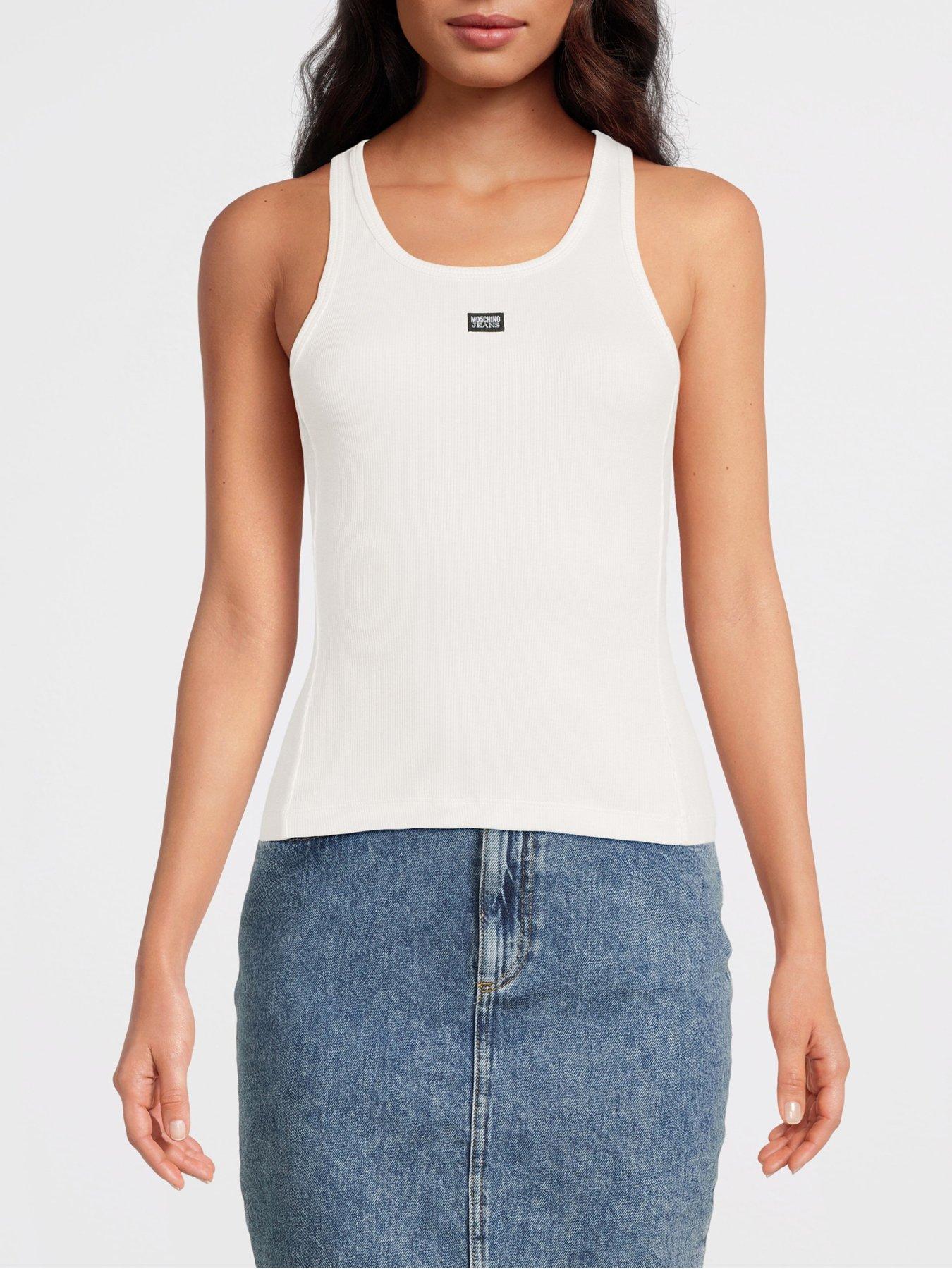 m05ch1n0-jeans-logo-vest-top