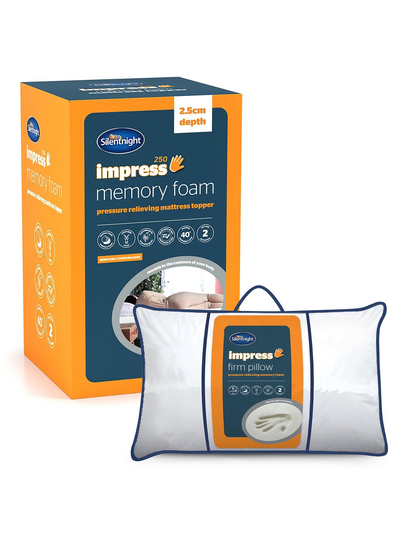 undefined Silentnight Impress 2.5cm Memory Foam Mattress Topper and Firm Memory Foam Pillow Bundle