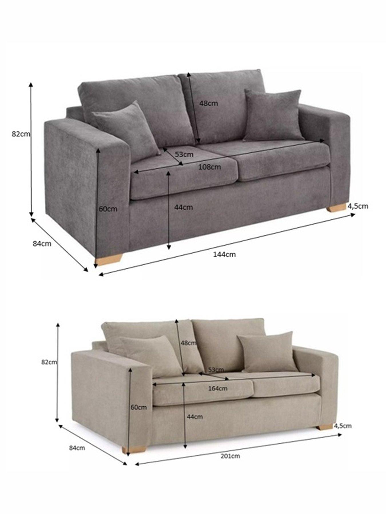 Image 4 of 4 of The Very Collection Valencia 3 + 2 Seater Fabric Sofa Set (Buy &amp; SAVE!) - Grey