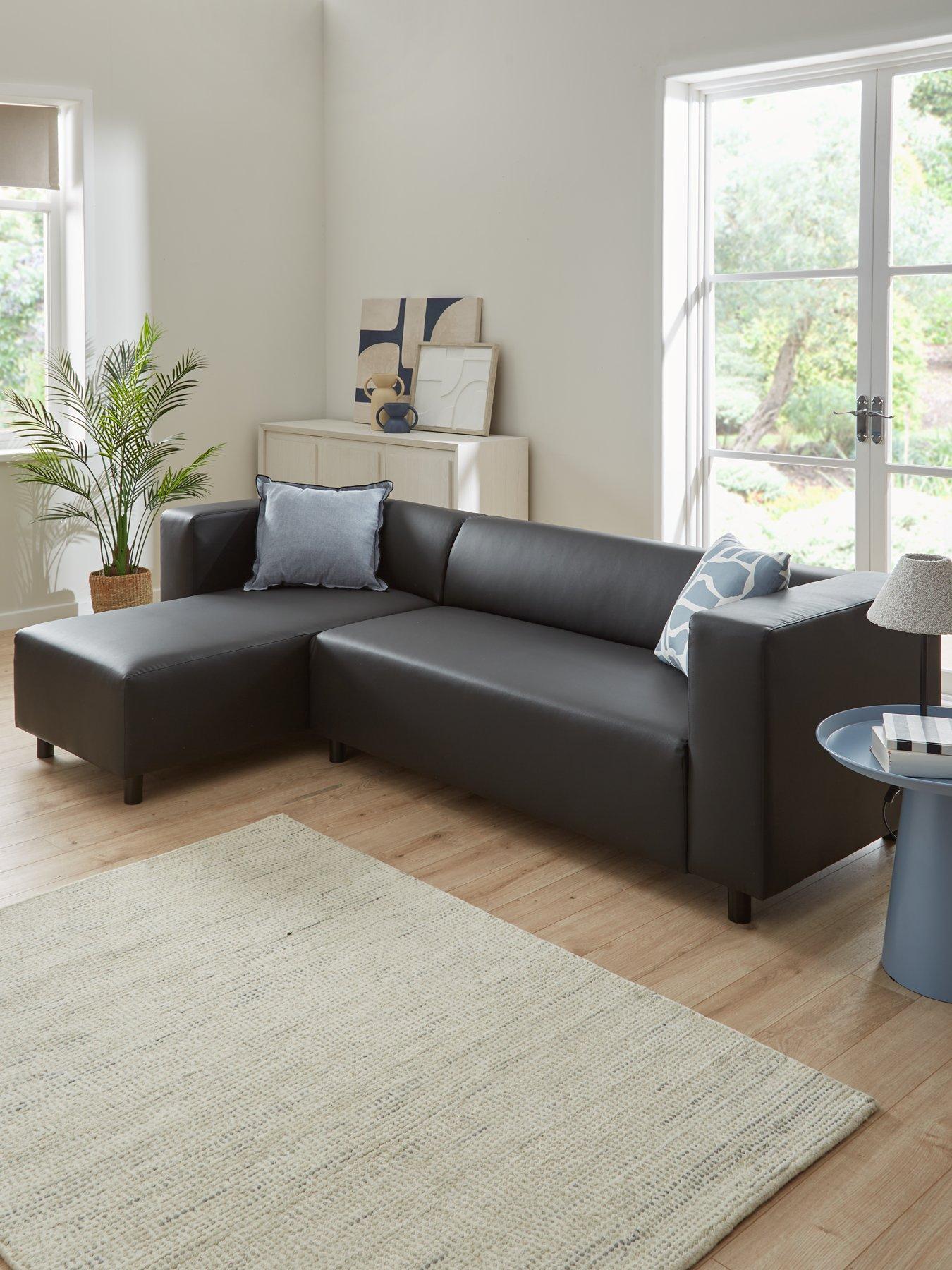 Image 1 of 7 of The Very Collection Clarke Left Hand Corner Faux Leather Chaise Sofa