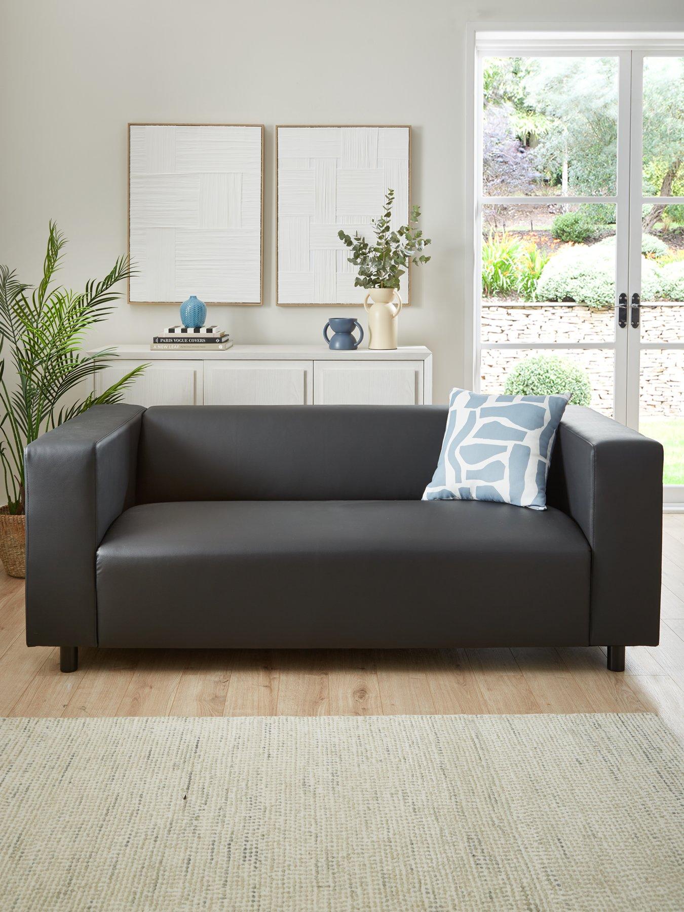 very-home-clarke-3-seater-faux-leather-sofa