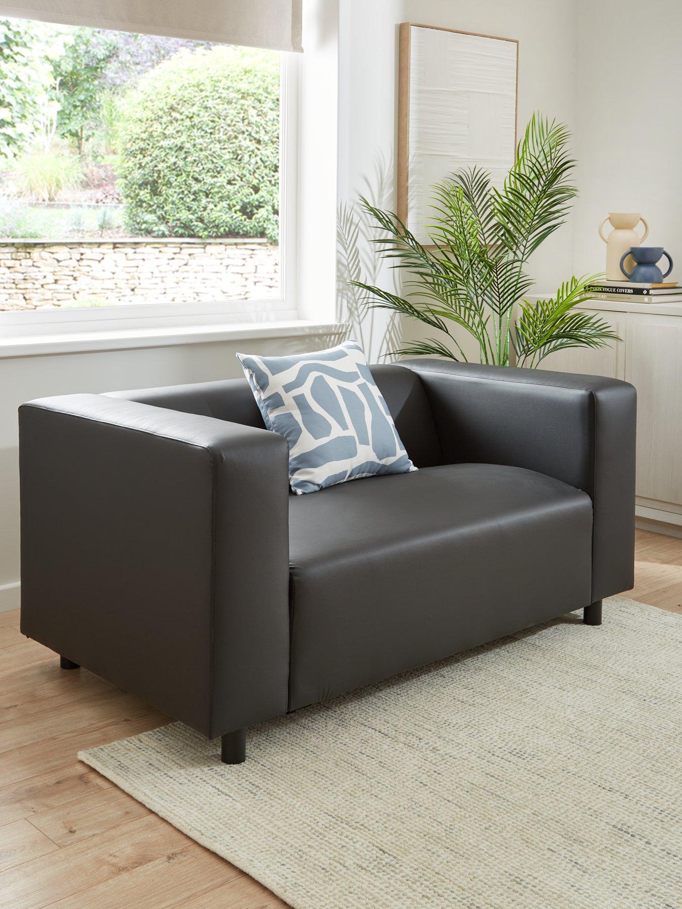 very-home-clarke-2-seater-faux-leather-sofa