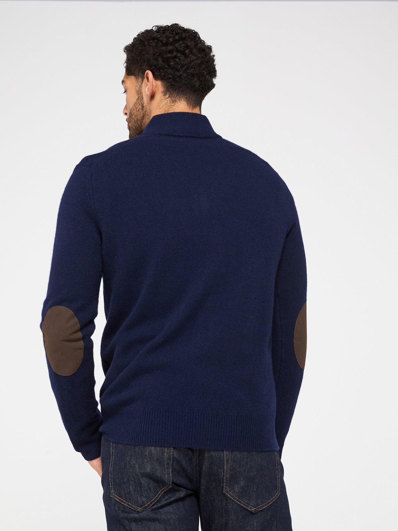 hackett-lambswool-half-zip-knitted-jumper-navystillFront