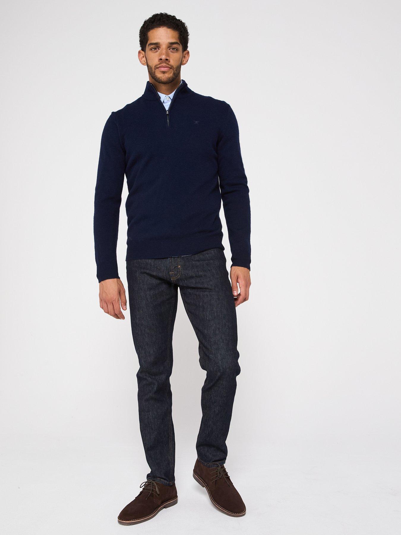 hackett-lambswool-half-zip-knitted-jumper-navyback