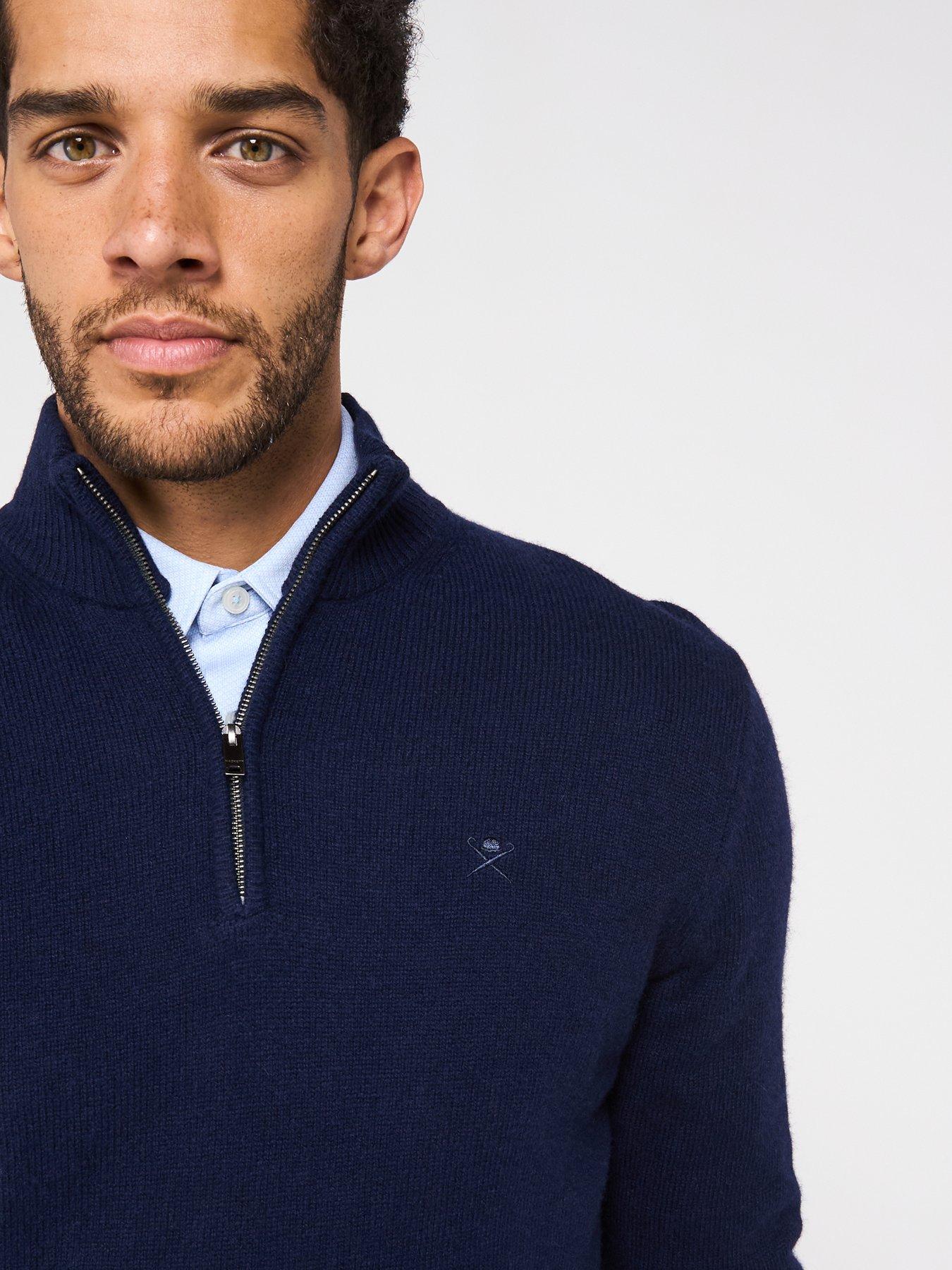 hackett-lambswool-half-zip-knitted-jumper-navyoutfit