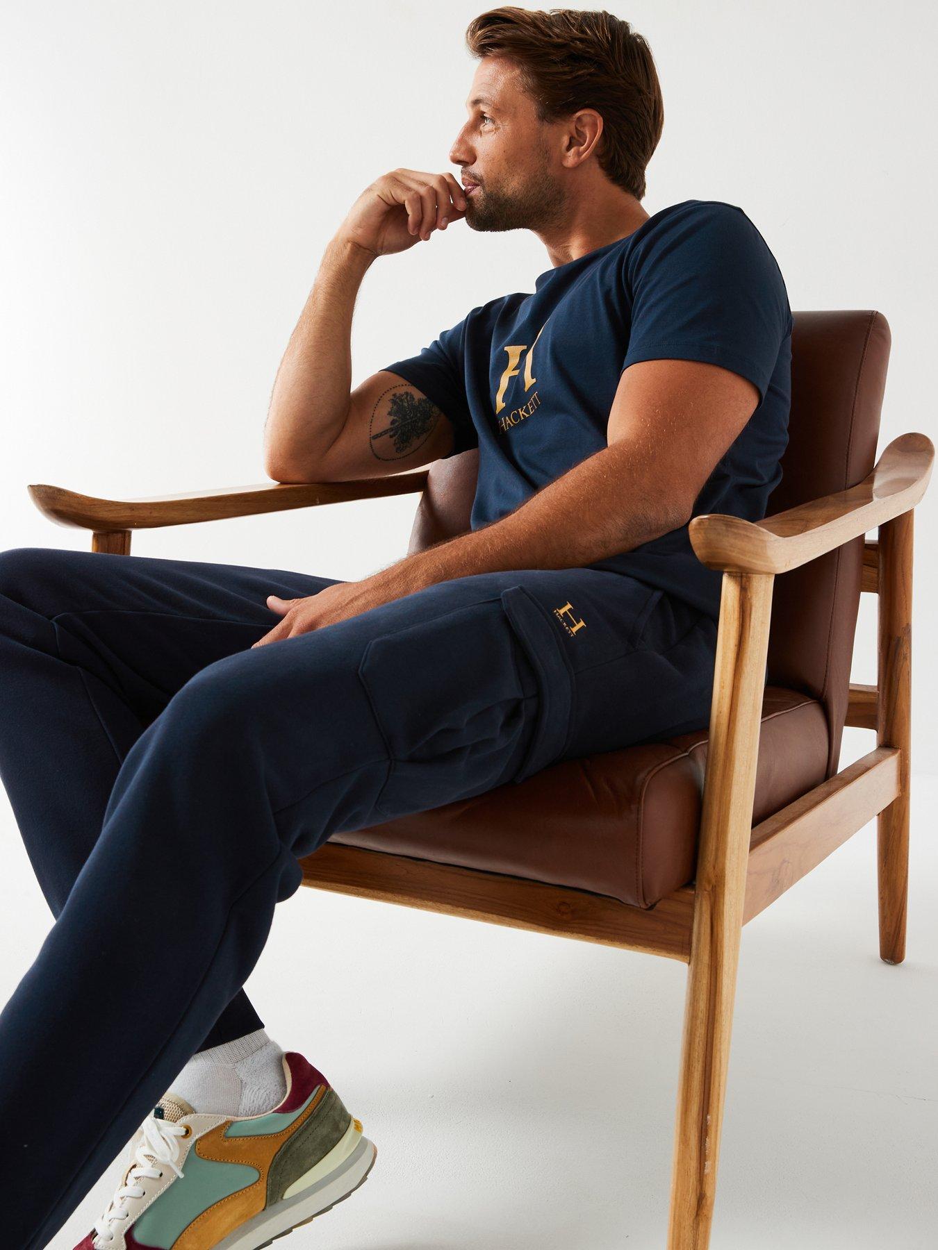 Image 4 of 4 of Hackett Heritage H Cargo Joggers - Navy