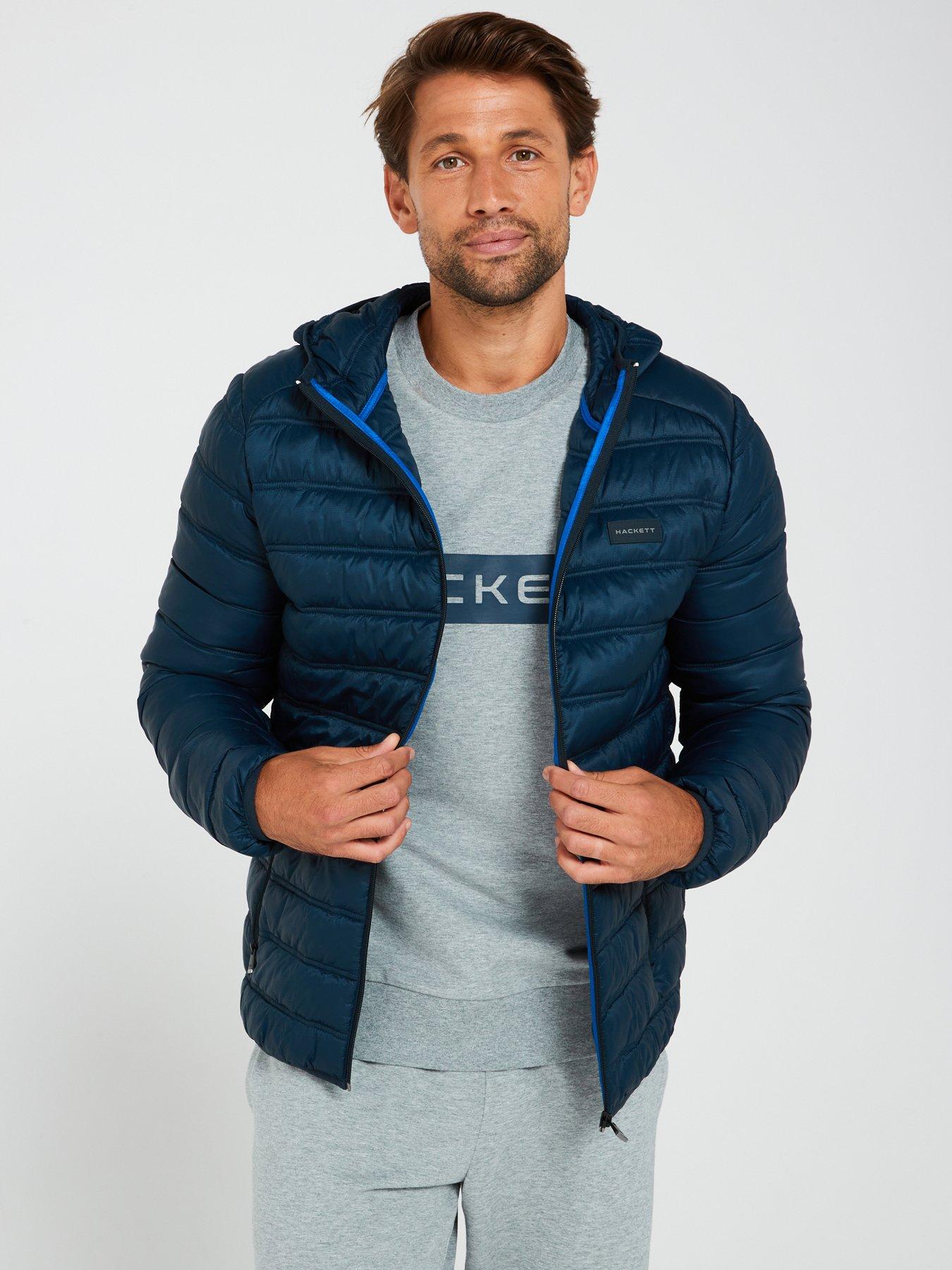 undefined Hackett Airo Padded Hooded Jacket - Navy