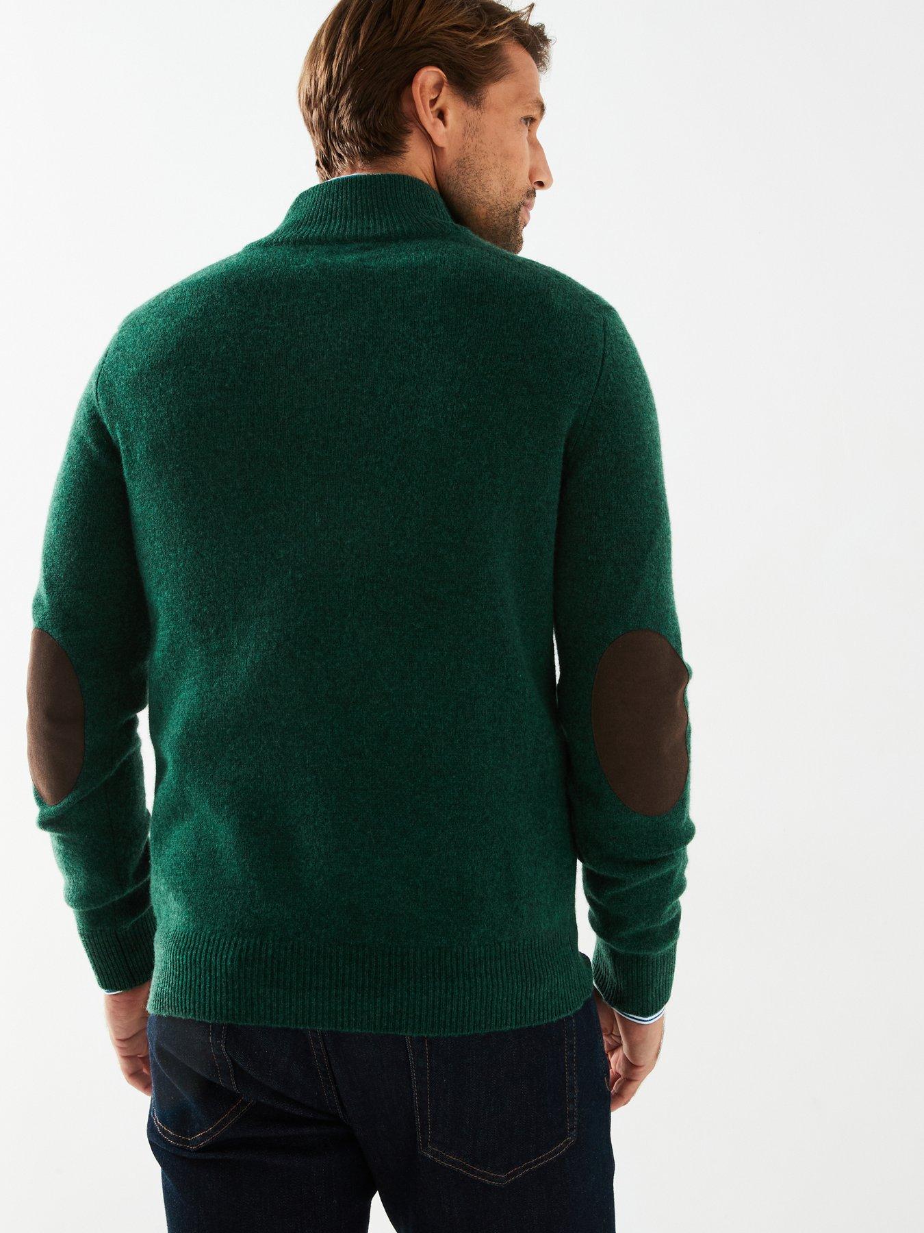 hackett-hackett-lambswool-half-zip-knitted-jumper-dark-greenstillFront