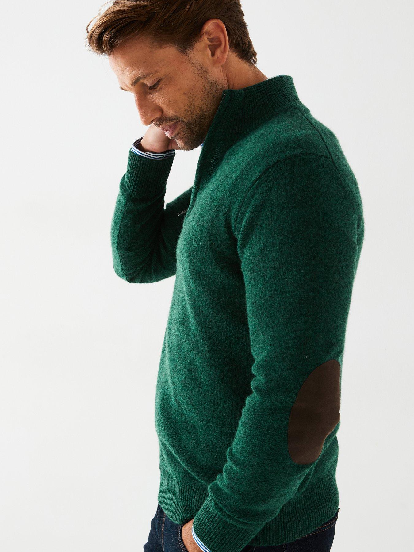 hackett-hackett-lambswool-half-zip-knitted-jumper-dark-greendetail