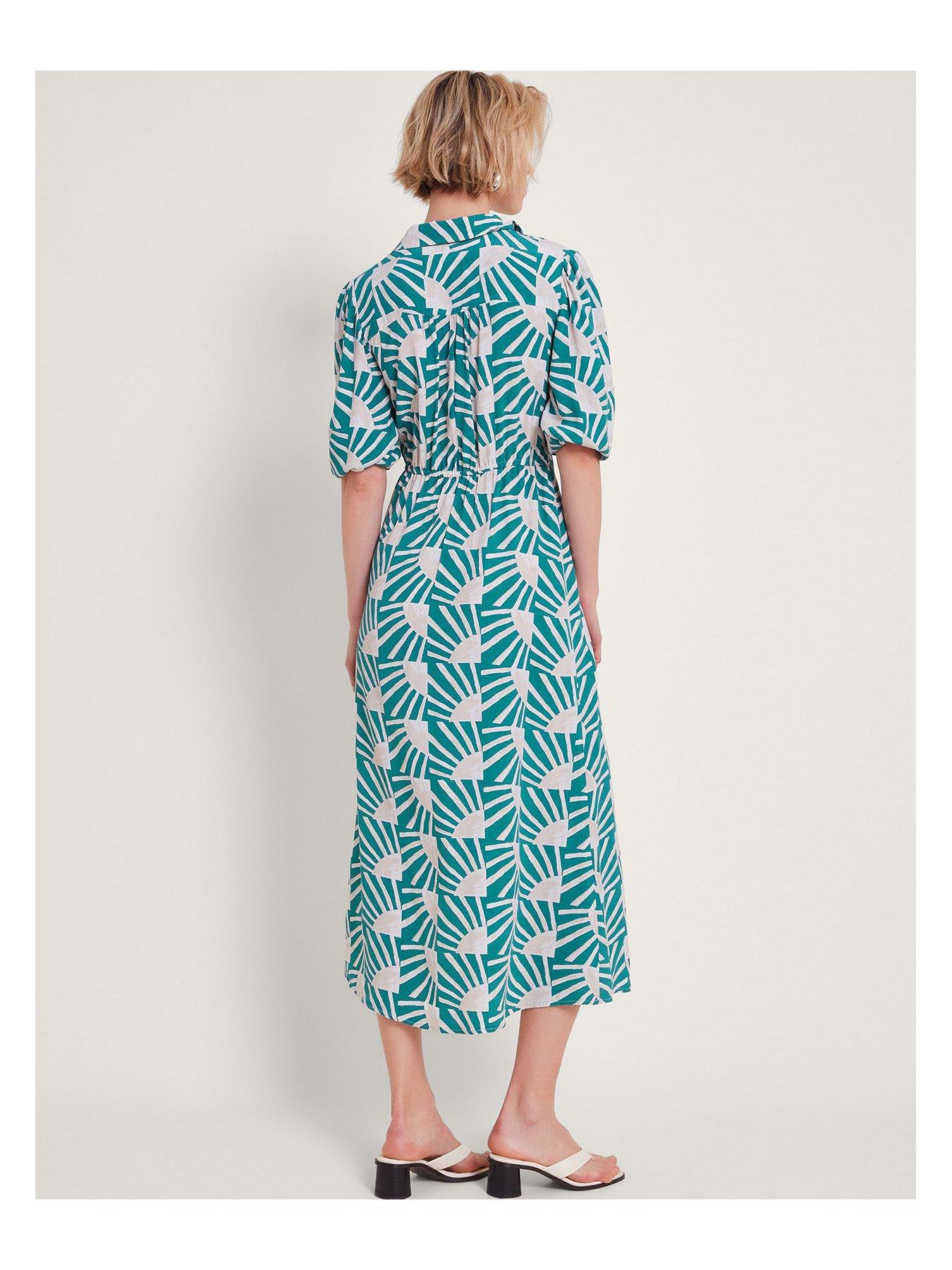 monsoon-rosana-midi-dress-teal-greenstillFront