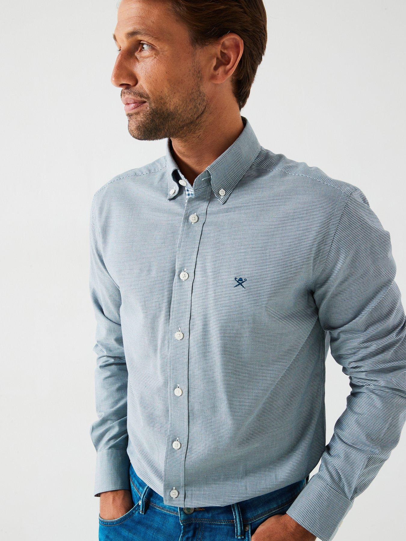 hackett-brushed-puppytooth-long-sleeve-shirt-navydetail