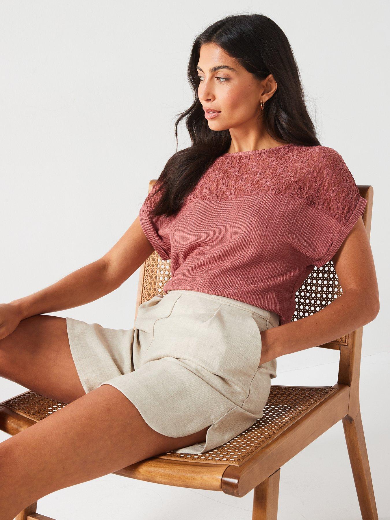 v-by-very-lace-panel-top-rose-pink