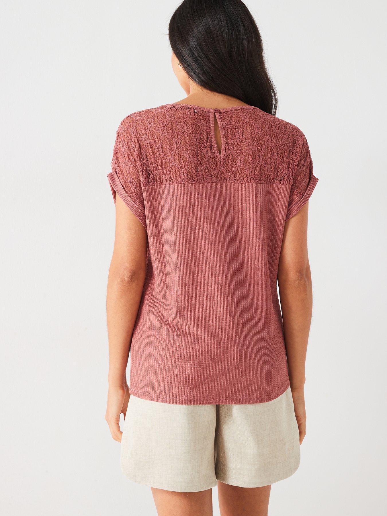 v-by-very-lace-panel-top-rose-pinkstillFront