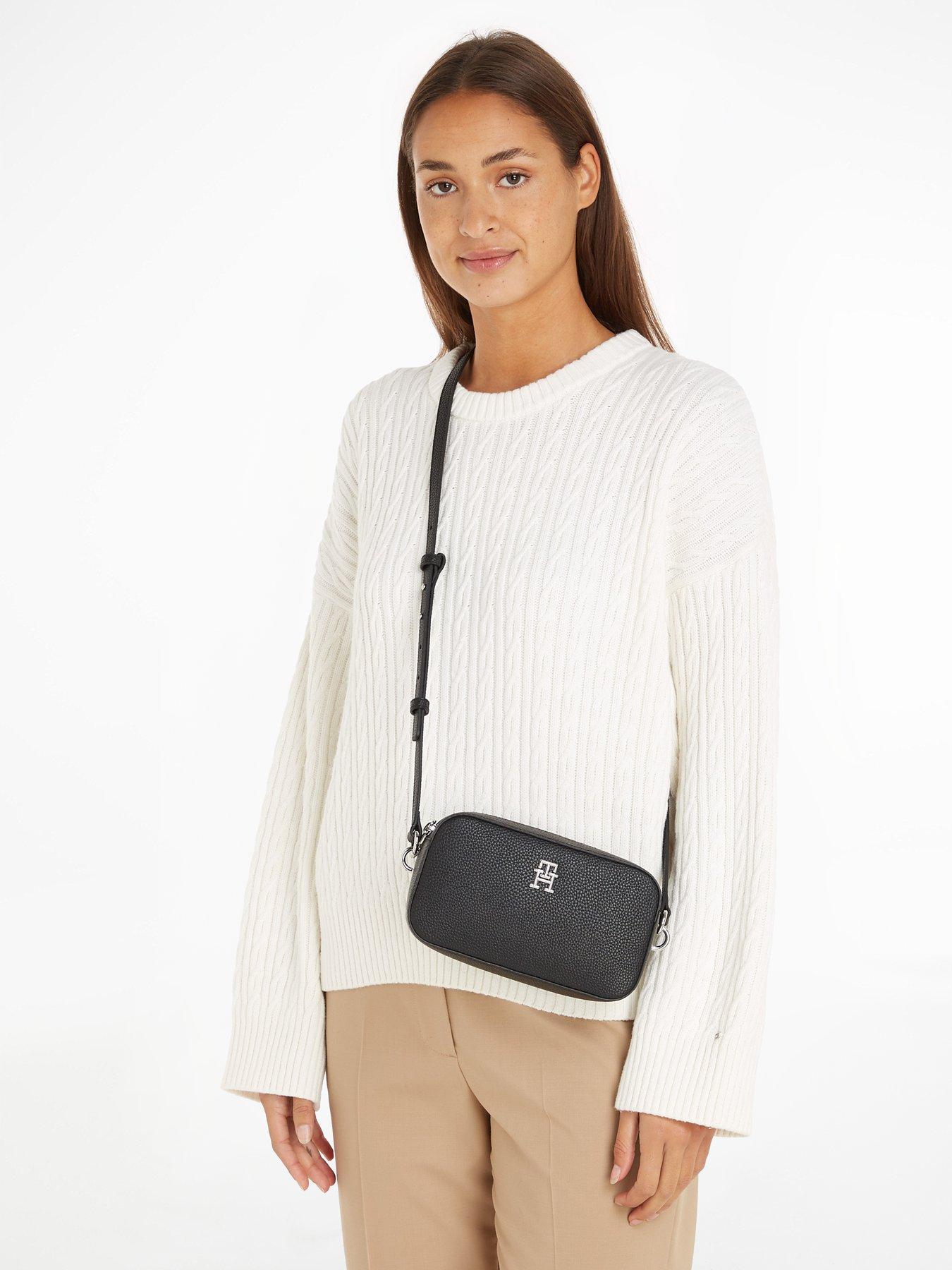 Image 2 of 2 of Tommy Hilfiger Emblem Crossbody Camera Bag - Black