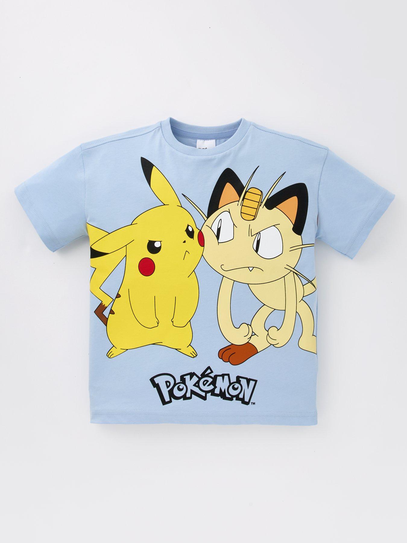 pokemon-pikachu-and-meowth-t-shirt-bluefront
