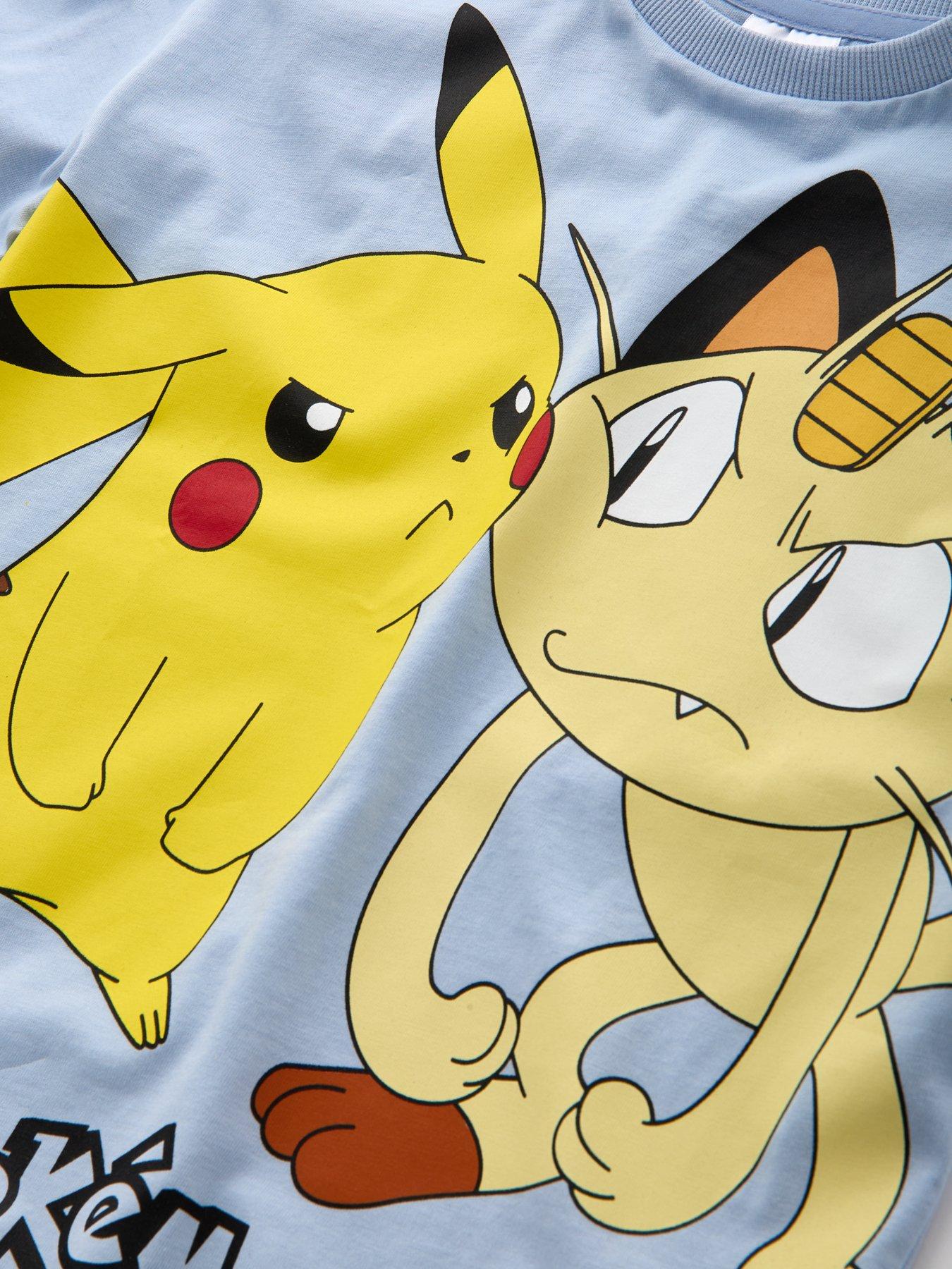 pokemon-pikachu-and-meowth-t-shirt-blueoutfit