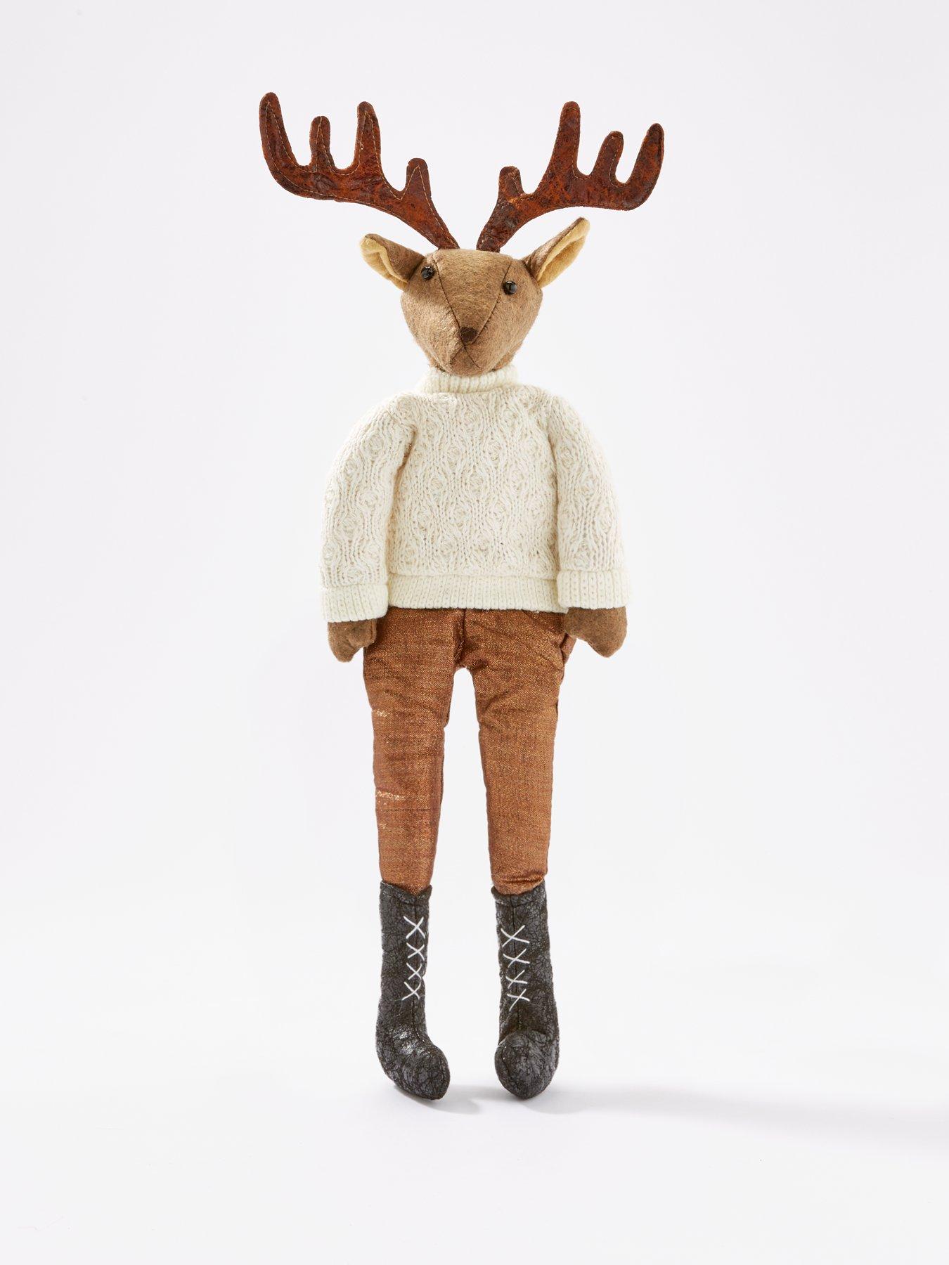 festive-48nbspcm-brown-sitting-reindeer-with-jumper-christmas-decorationstillFront