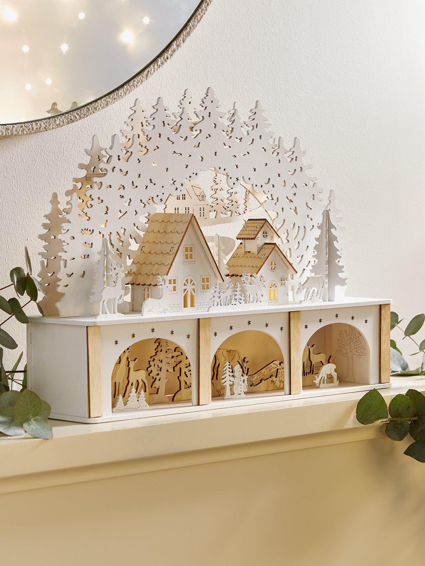 festive-45-cmnbsplit-wooden-village-christmasnbspscene