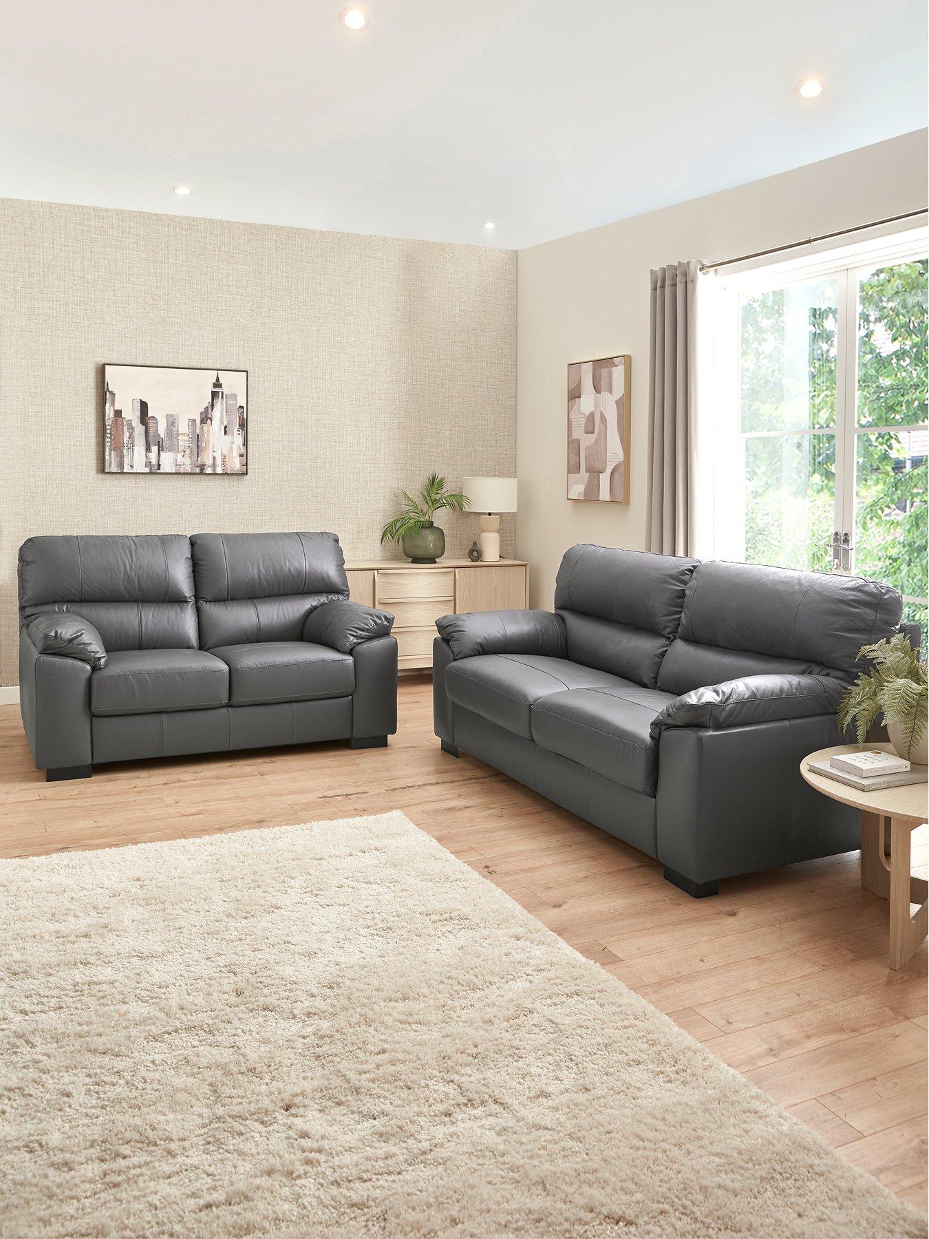 The Very Collection Ambrose Italian Leather 3 Seater + 2 Seater Sofa Set - FSC® Certified