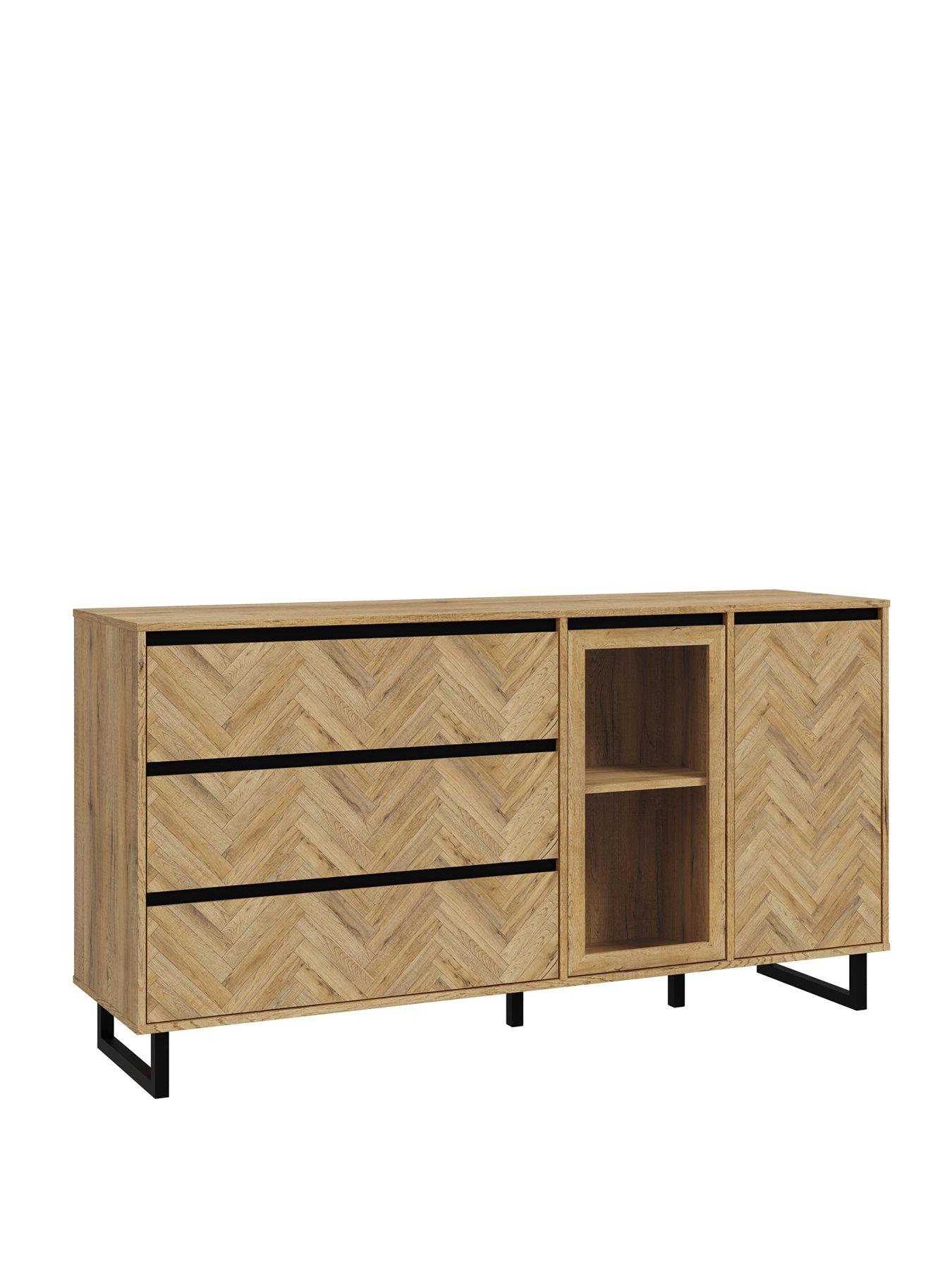Image 3 of 7 of Very Home Nikomedes 2 Door, 3 Door&nbsp;Sideboard - Dark Oak