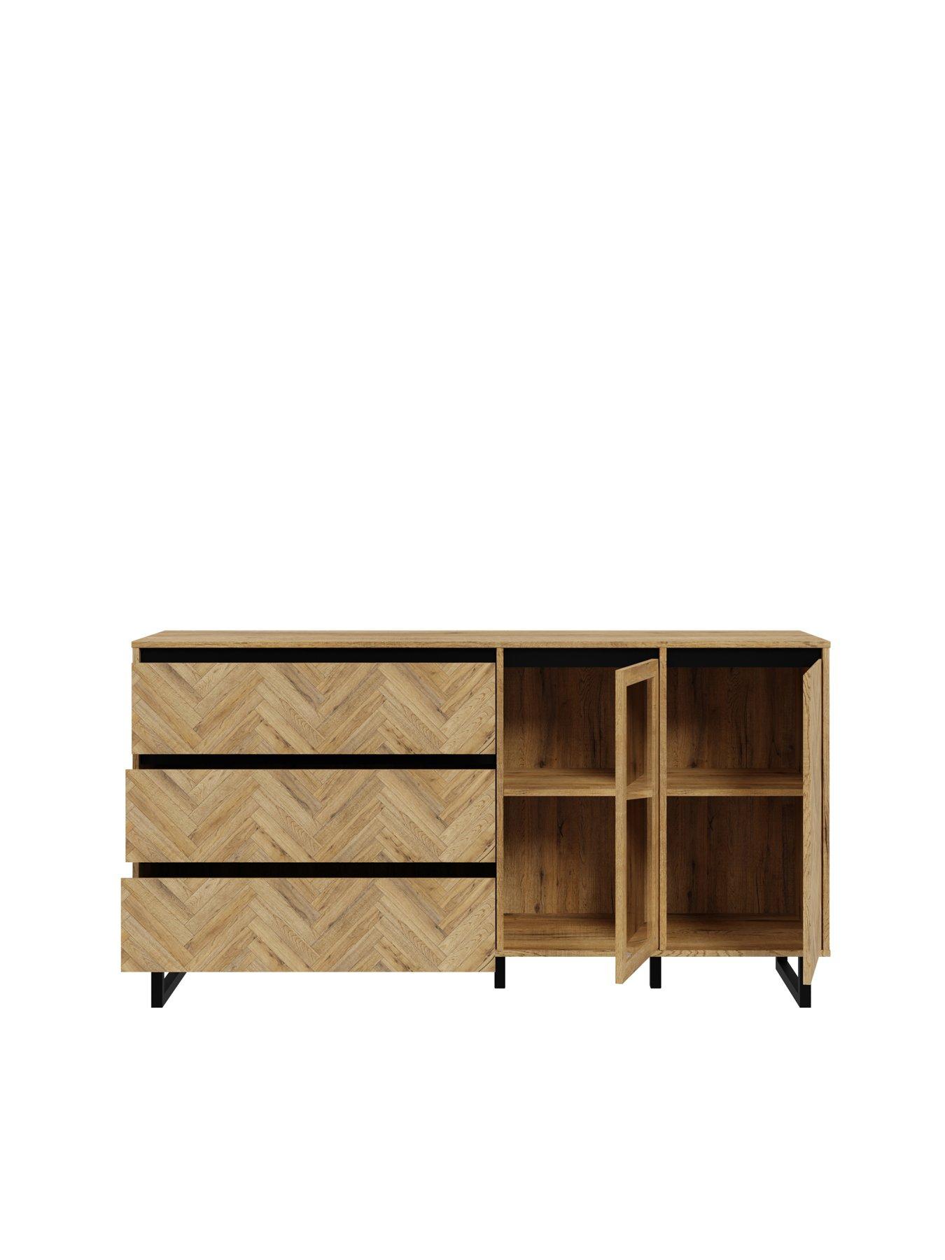Image 4 of 7 of Very Home Nikomedes 2 Door, 3 Door&nbsp;Sideboard - Dark Oak