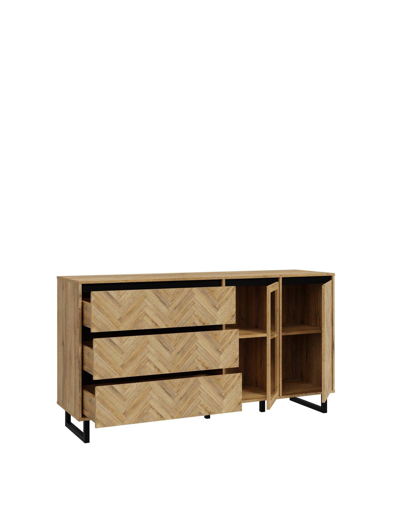 Image 5 of 7 of Very Home Nikomedes 2 Door, 3 Door&nbsp;Sideboard - Dark Oak