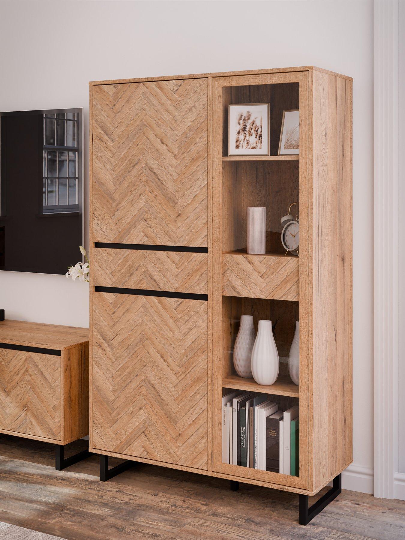 Image 1 of 6 of Nikomedes 3 Door, 2 Drawer Tall Display Unit - Dark oak