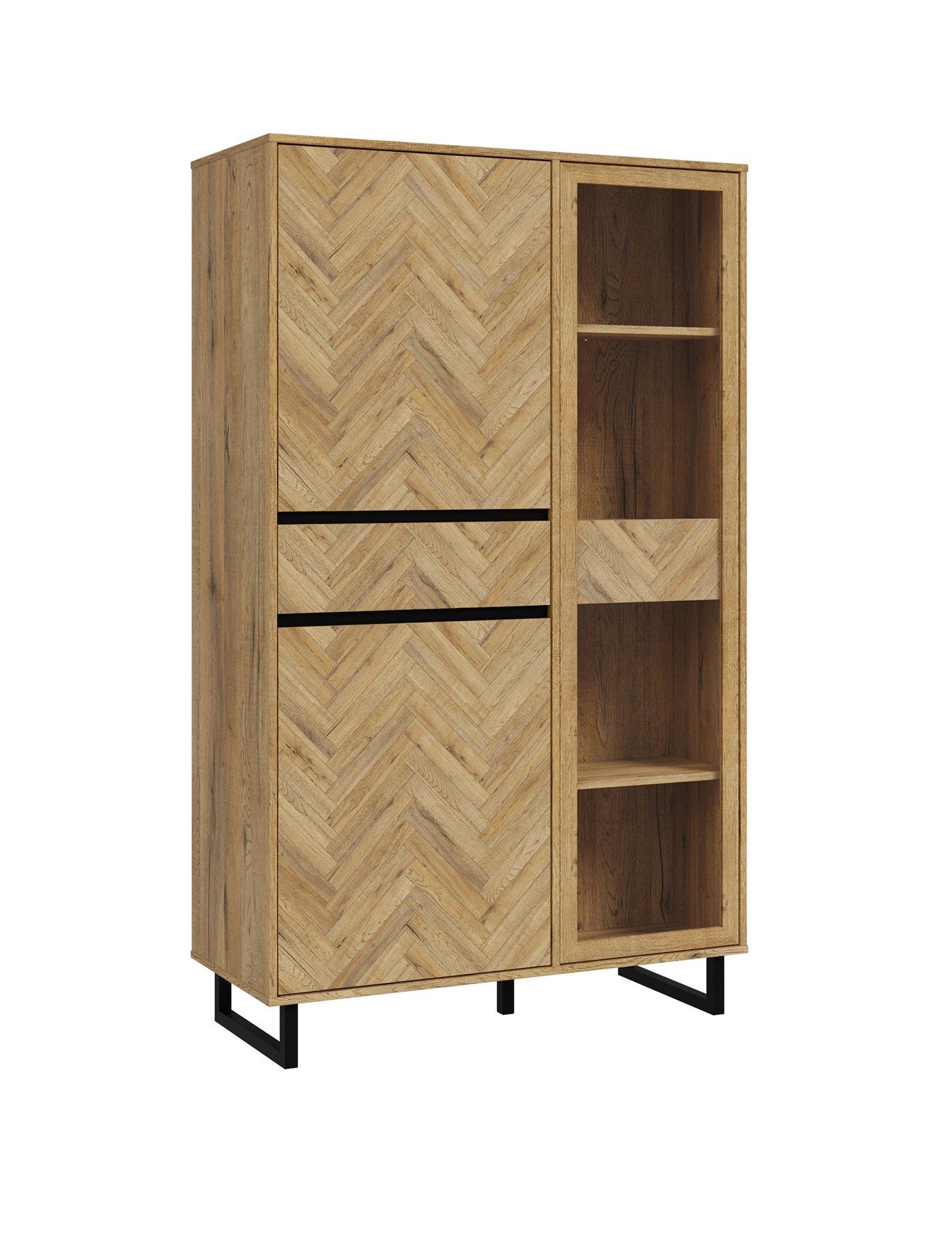 Image 3 of 6 of Nikomedes 3 Door, 2 Drawer Tall Display Unit - Dark oak