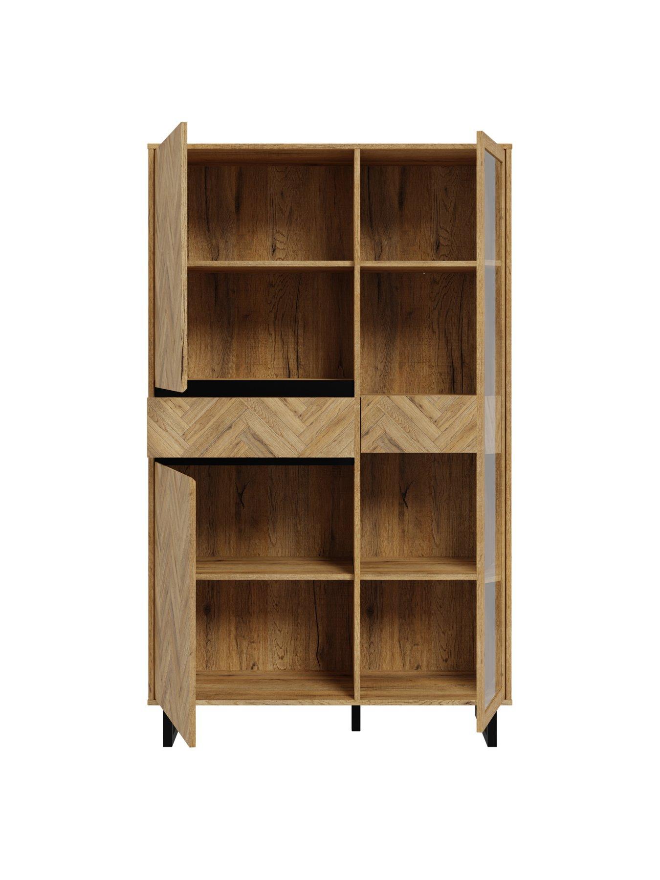 nikomedes-3-door-2-drawer-tall-display-unit-dark-oakoutfit