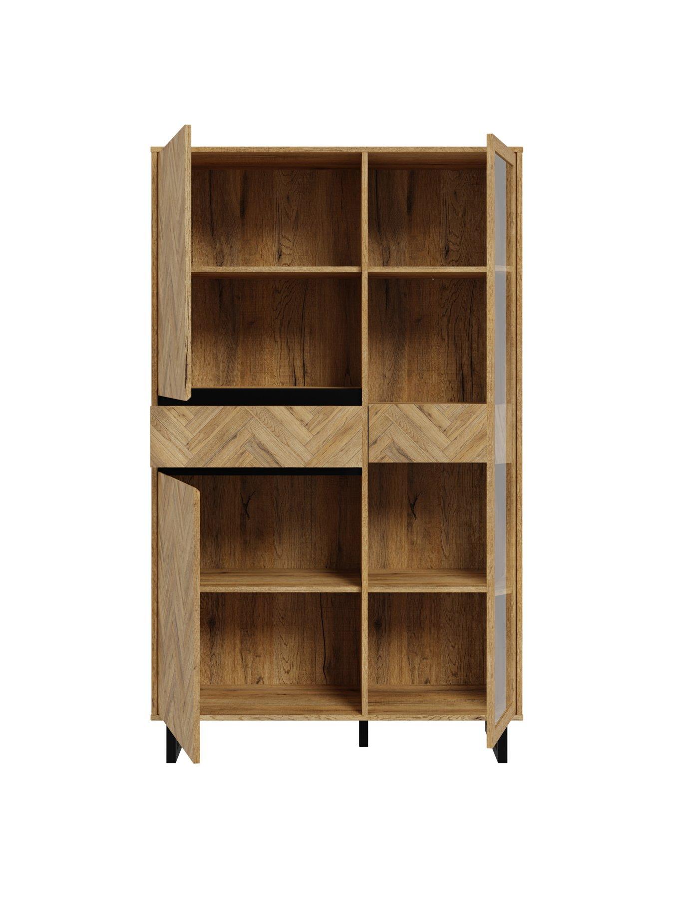 Image 4 of 6 of Nikomedes 3 Door, 2 Drawer Tall Display Unit - Dark oak