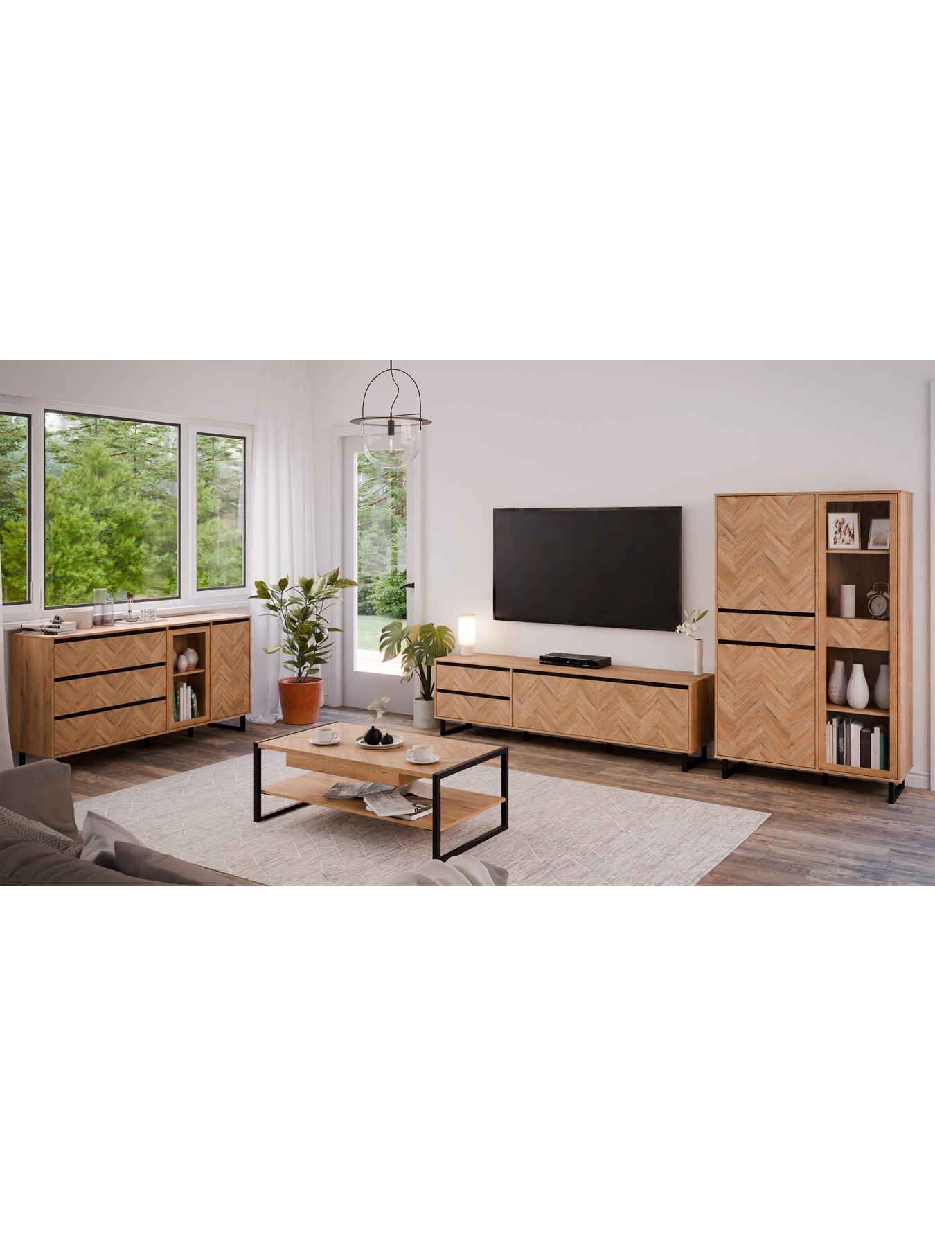 Image 6 of 6 of Nikomedes 3 Door, 2 Drawer Tall Display Unit - Dark oak