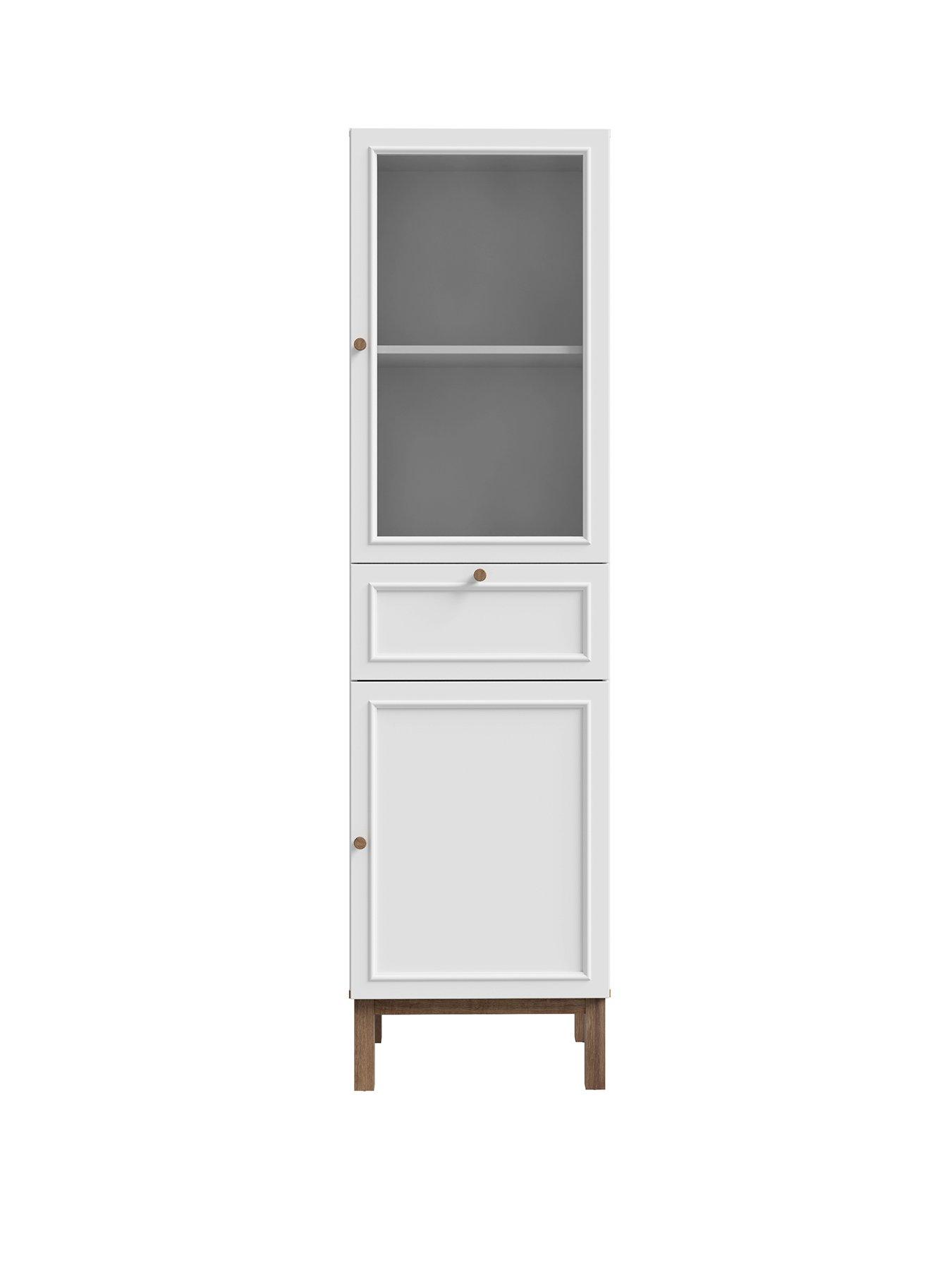 Image 2 of 7 of Penkridge 2 Door, 1 Drawer Display Cabinet - Grey/Oak