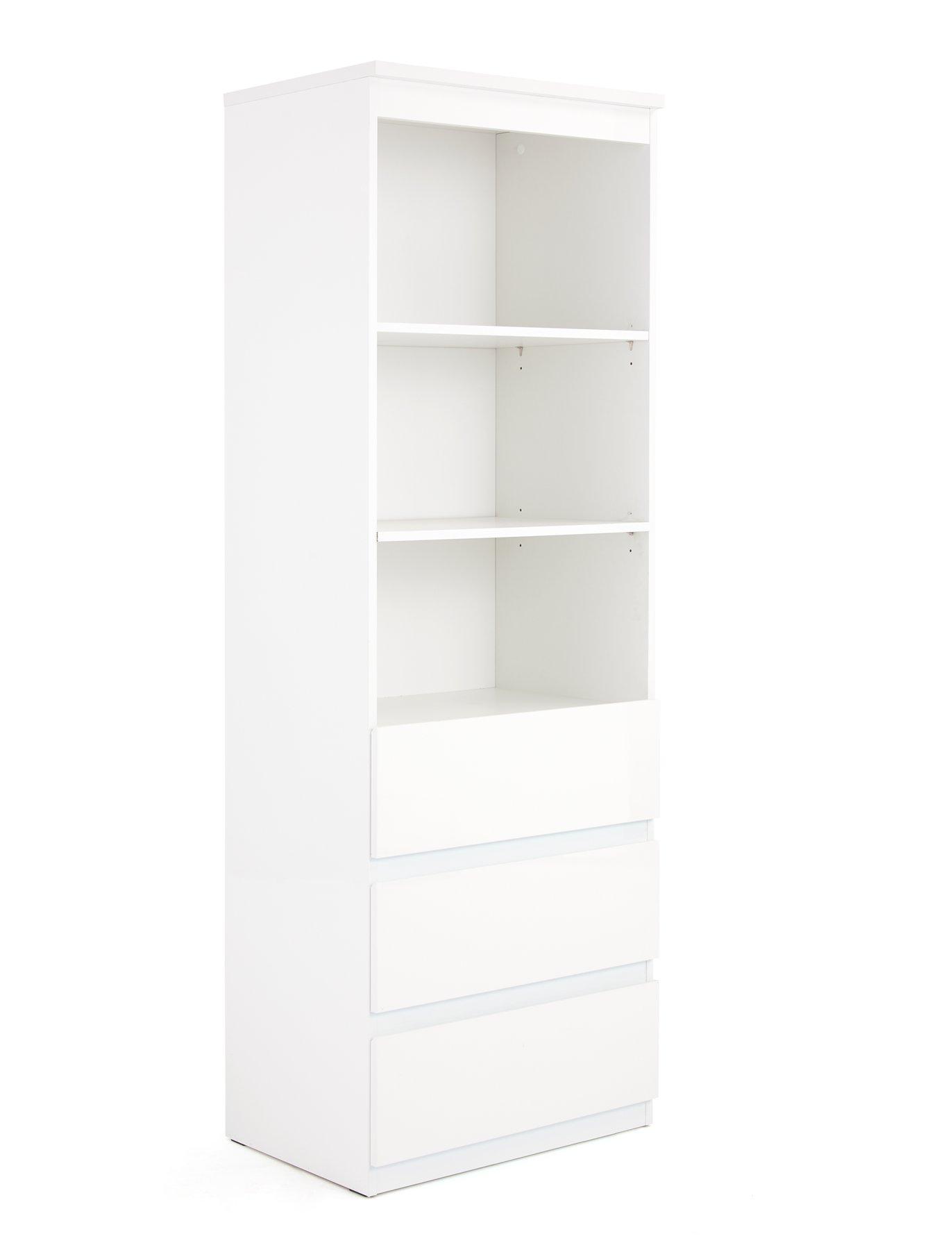 very-home-layton-glossnbsp3-drawer-shelf-unit-with-drawers-white-fscreg-certifiedback