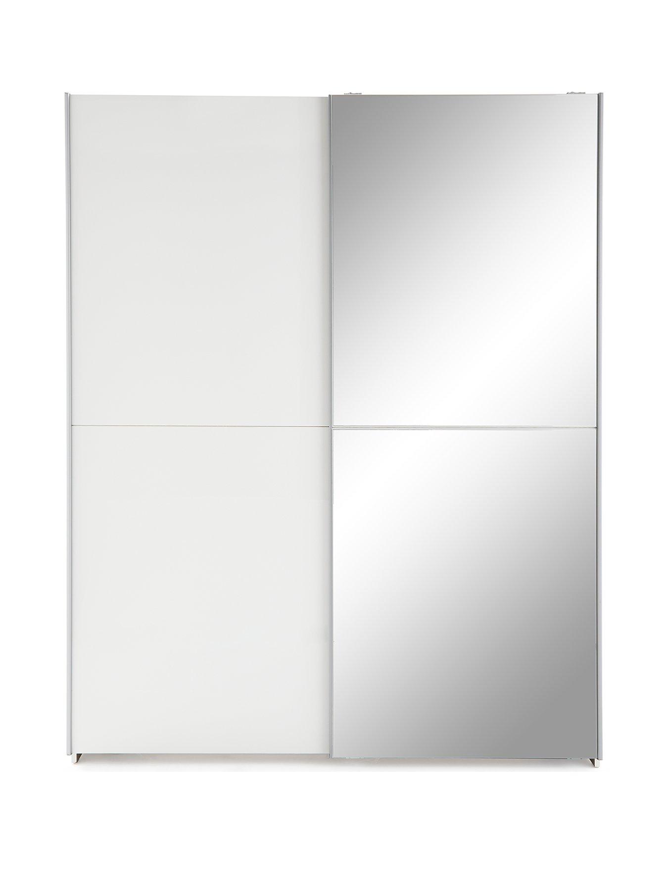 Image 2 of 6 of Very Home Nico 150&nbsp;cm Sliding Gloss Mirrored Wardrobe - White