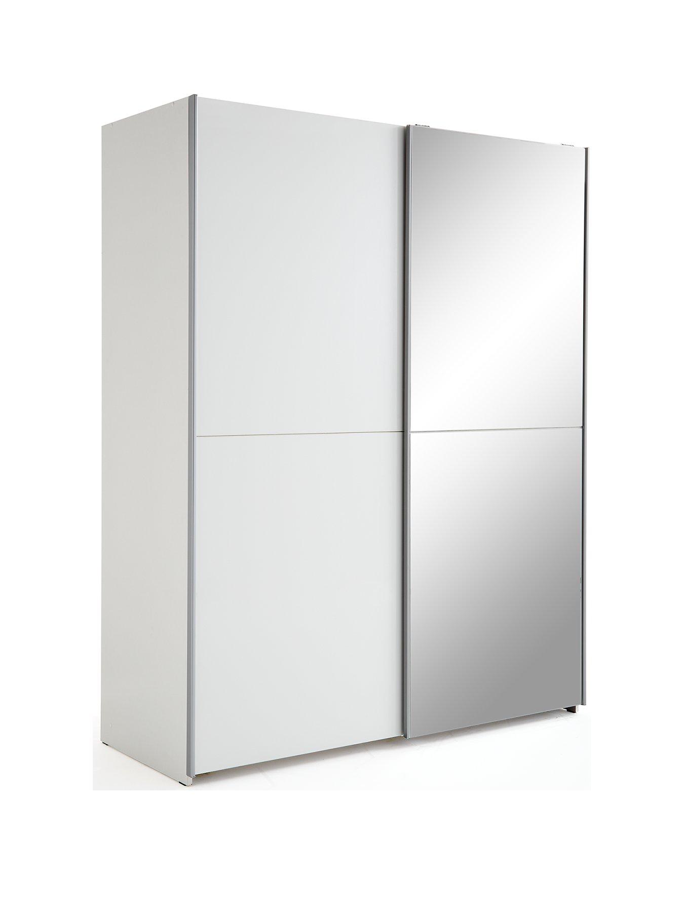Image 3 of 6 of Very Home Nico 150&nbsp;cm Sliding Gloss Mirrored Wardrobe - White