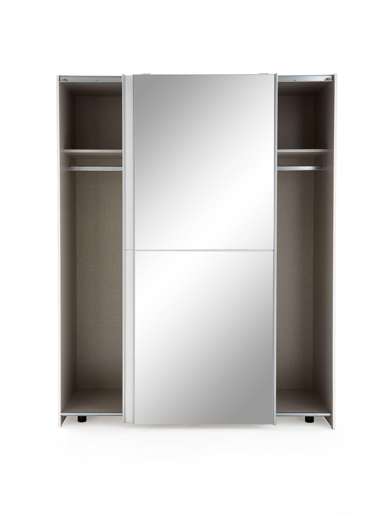 Image 4 of 6 of Very Home Nico 150&nbsp;cm Sliding Gloss Mirrored Wardrobe - White
