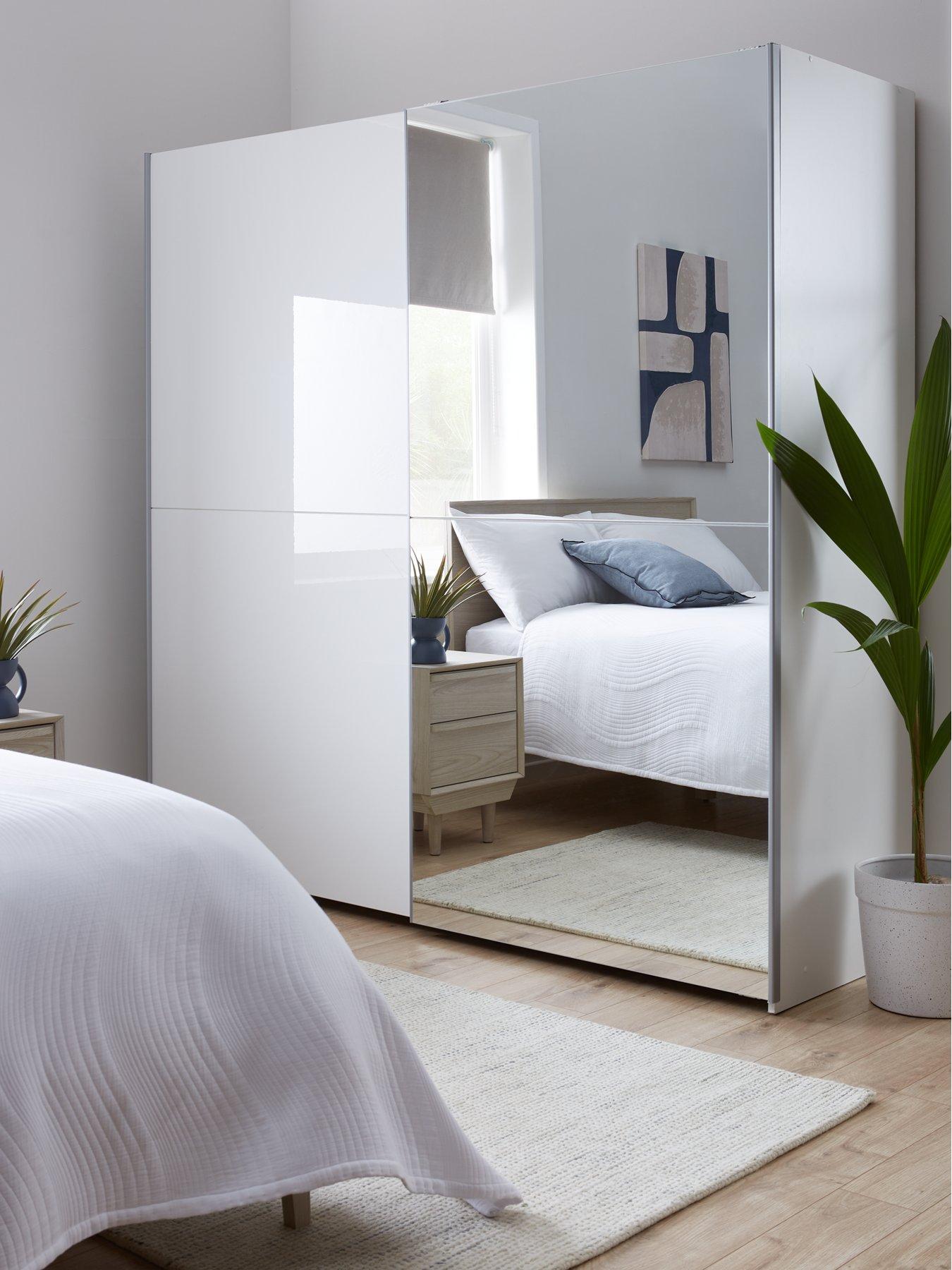 very-home-nico-190nbspcm-sliding-gloss-mirrored-wardrobe-white