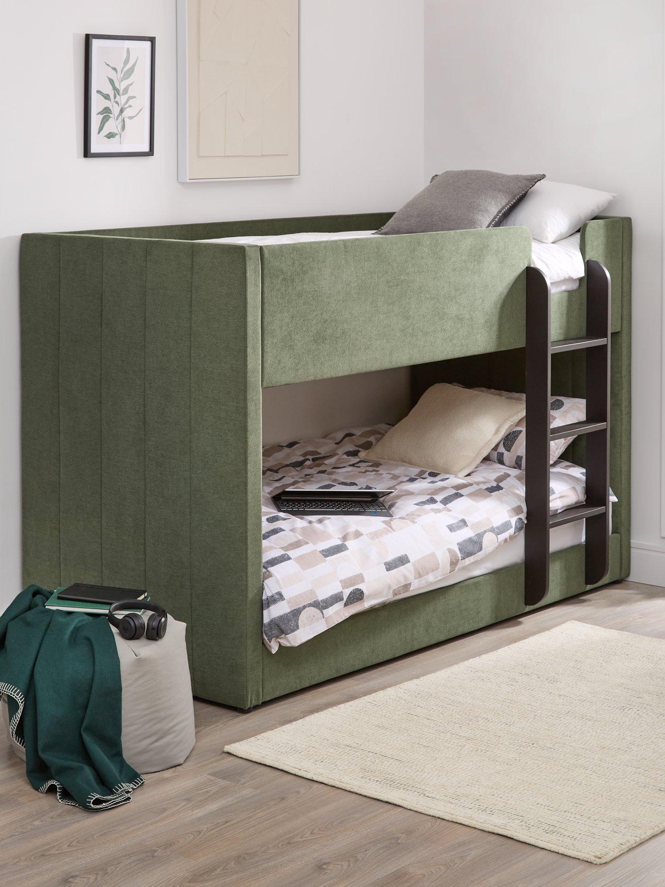 Image 1 of 7 of Very Home Panelled Bunk Bed with Mattress Options (Buy &amp; SAVE!) - Winter Moss