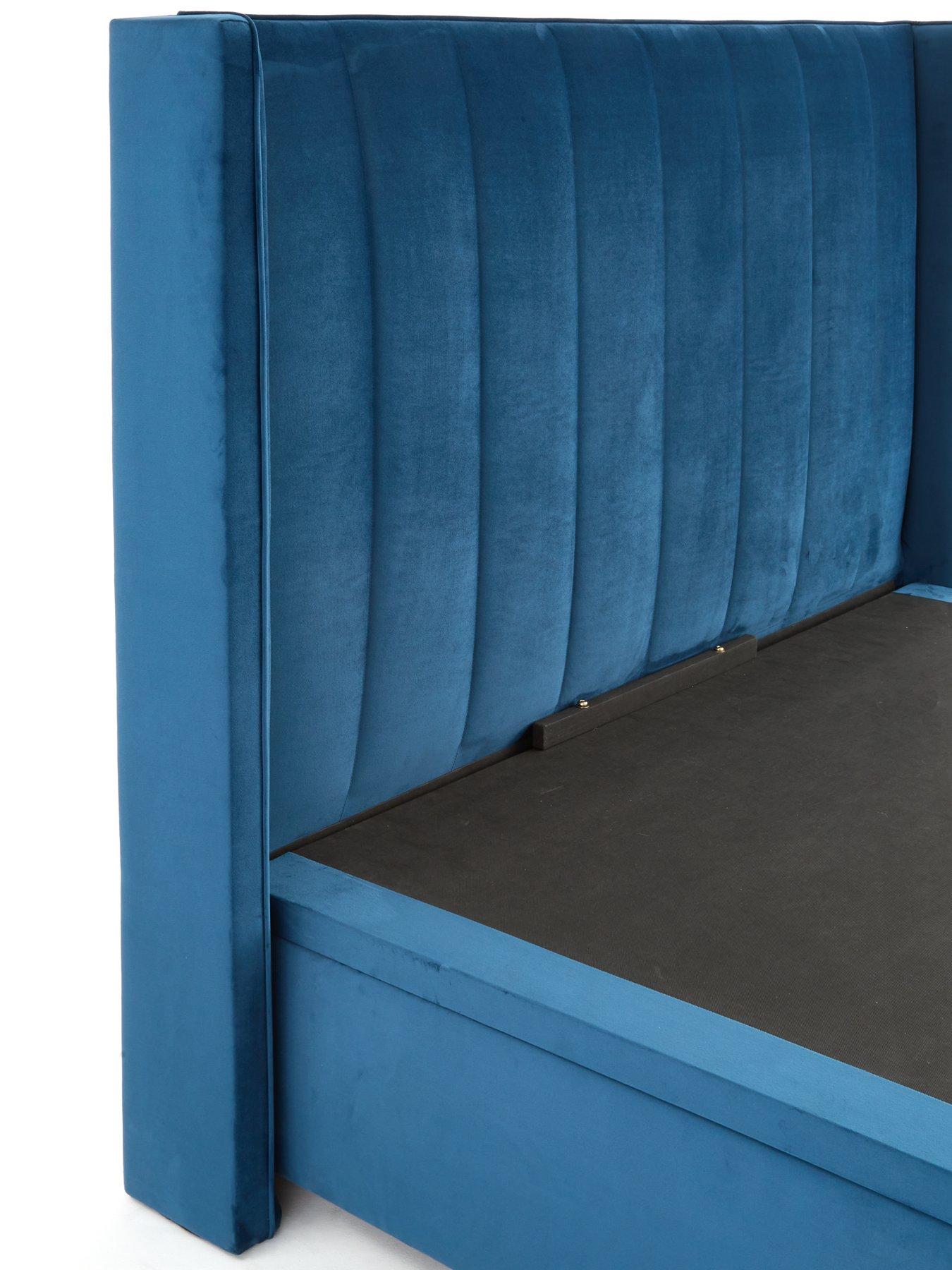 very-home-new-dakota-velvet-lift-up-storage-bed-frame-with-mattress-options-buy-amp-save-blueoutfit