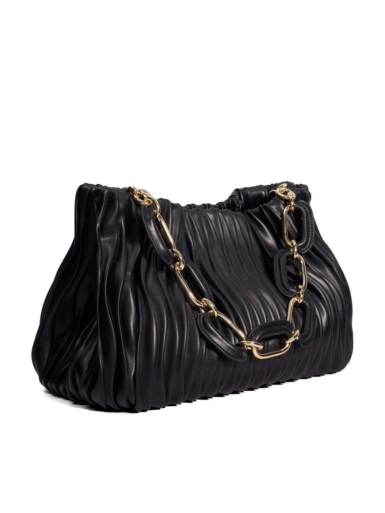 dune-london-dominia-medium-pleated-chain-handle-slouch-bag-blackback