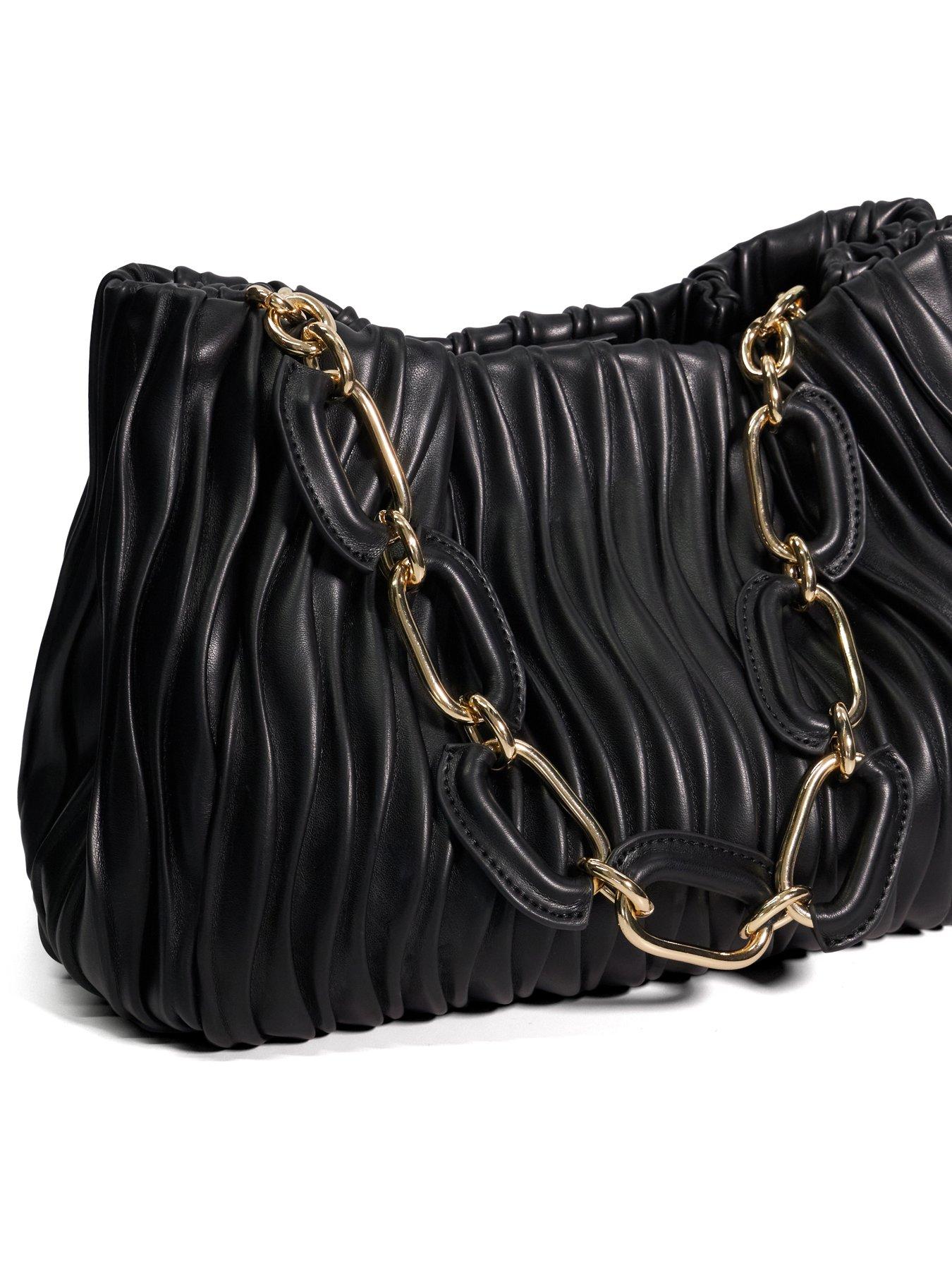 dune-london-dominia-medium-pleated-chain-handle-slouch-bag-blackoutfit