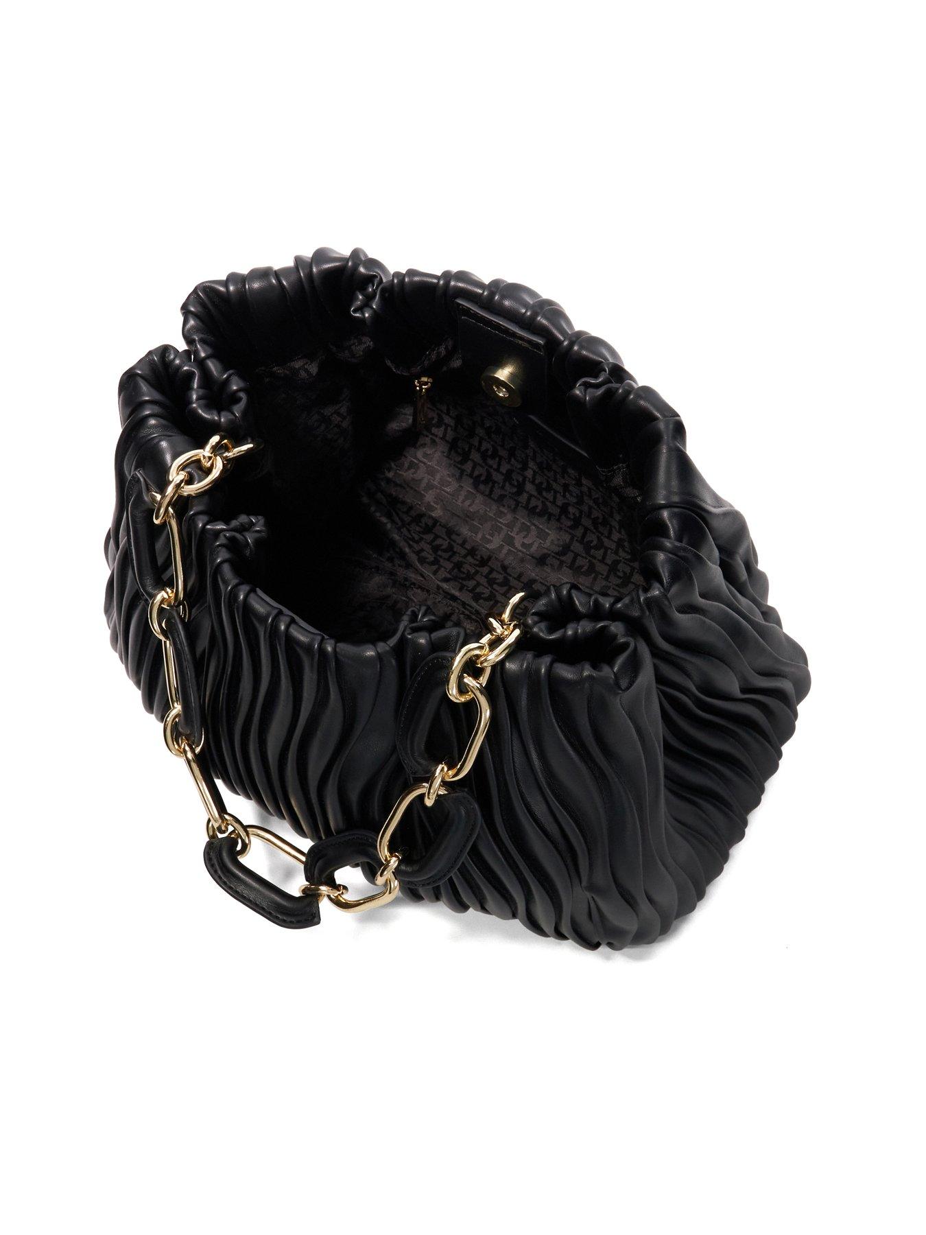 dune-london-dominia-medium-pleated-chain-handle-slouch-bag-blackdetail